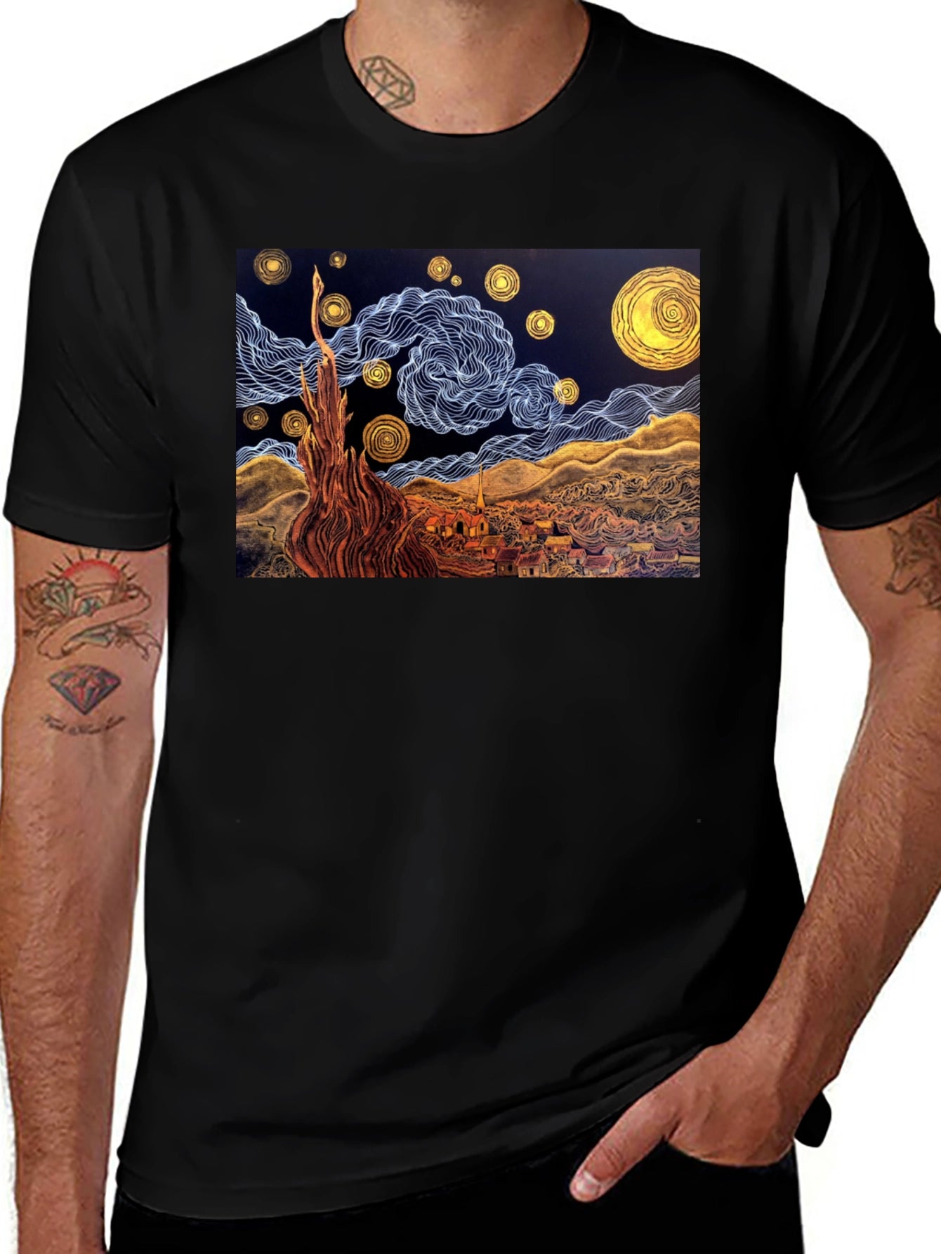 Starry Night Art T-Shirt