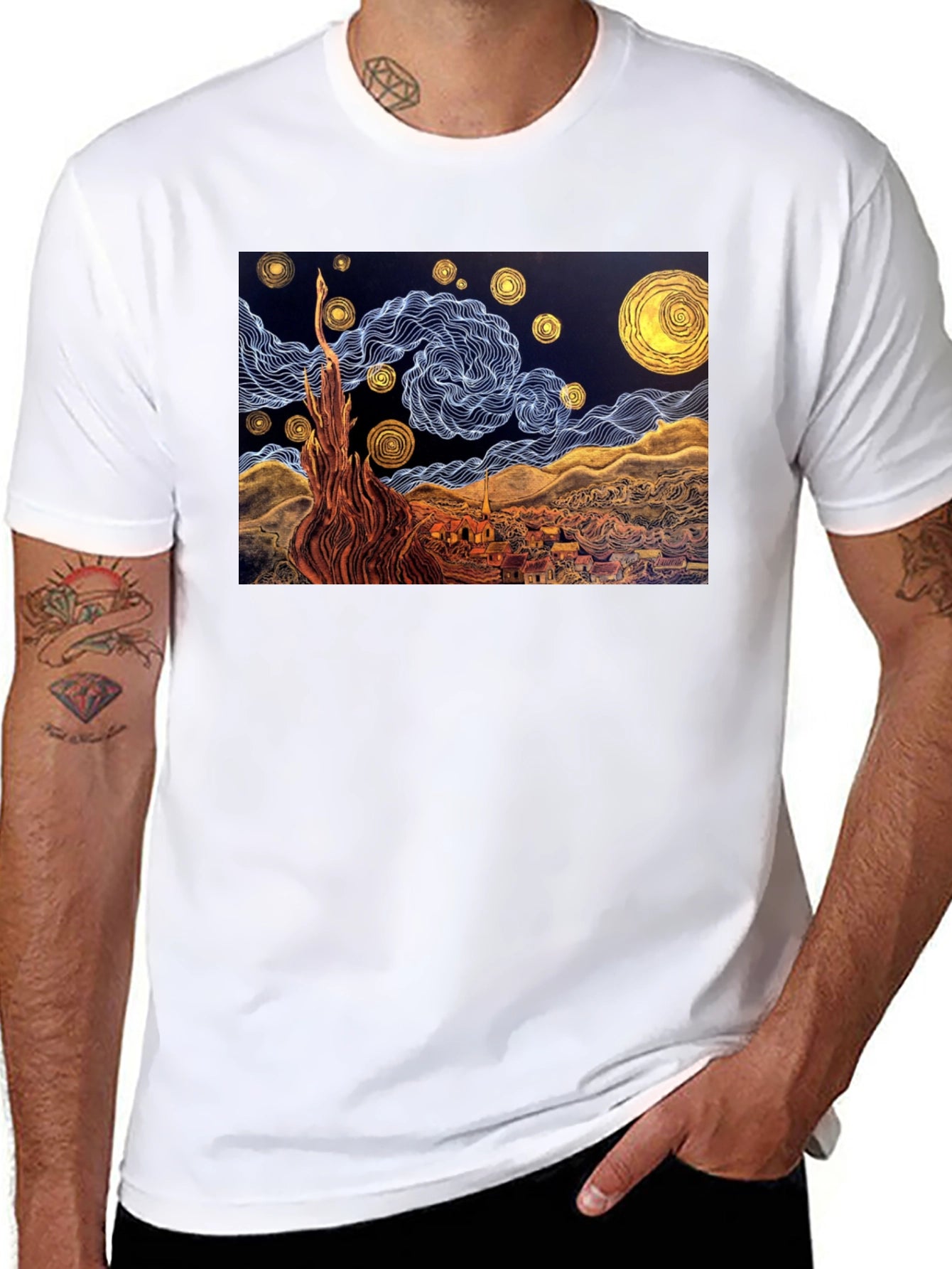 Starry Night Art T-Shirt