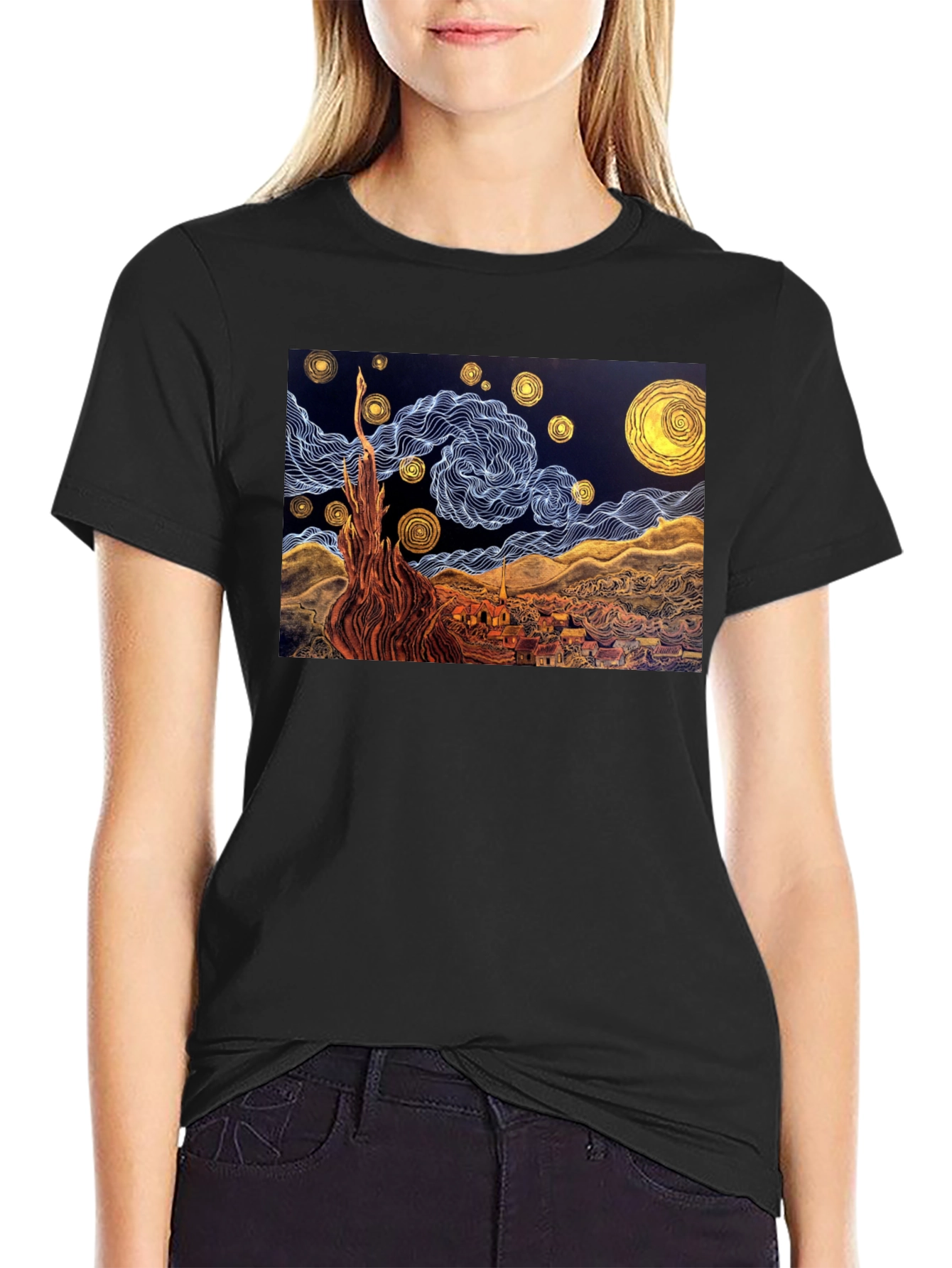 Starry Night Art T-Shirt