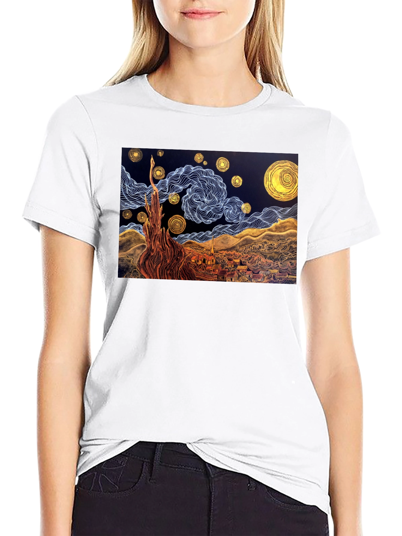 Starry Night Art T-Shirt