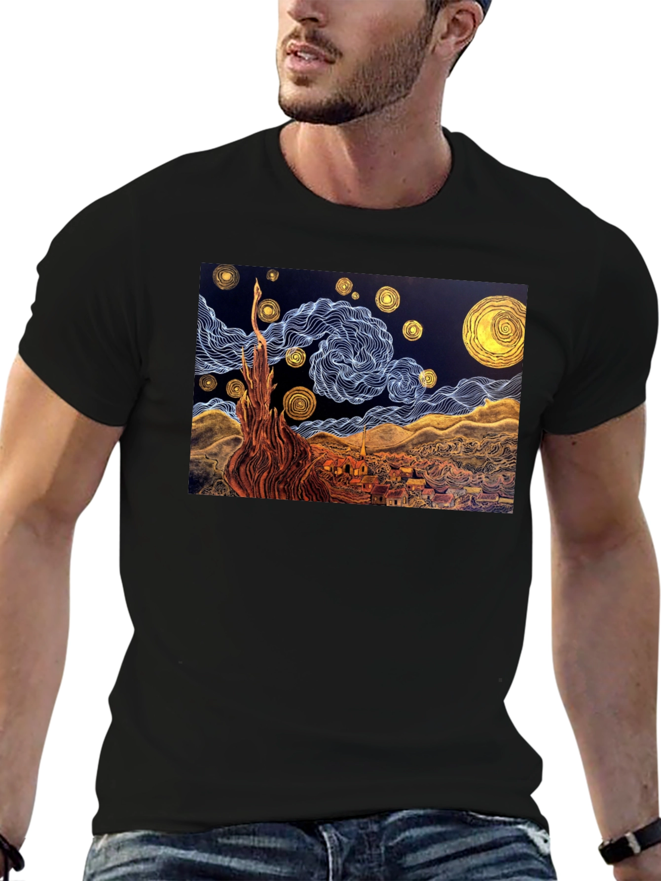 Starry Night Art T-Shirt