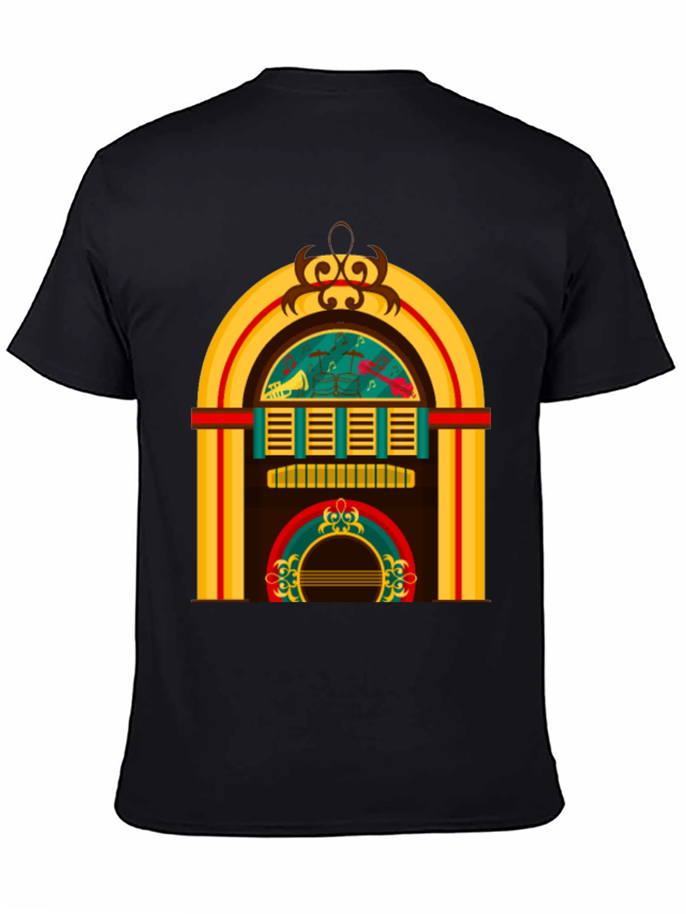 Retro Jukebox Graphic Tee - Black