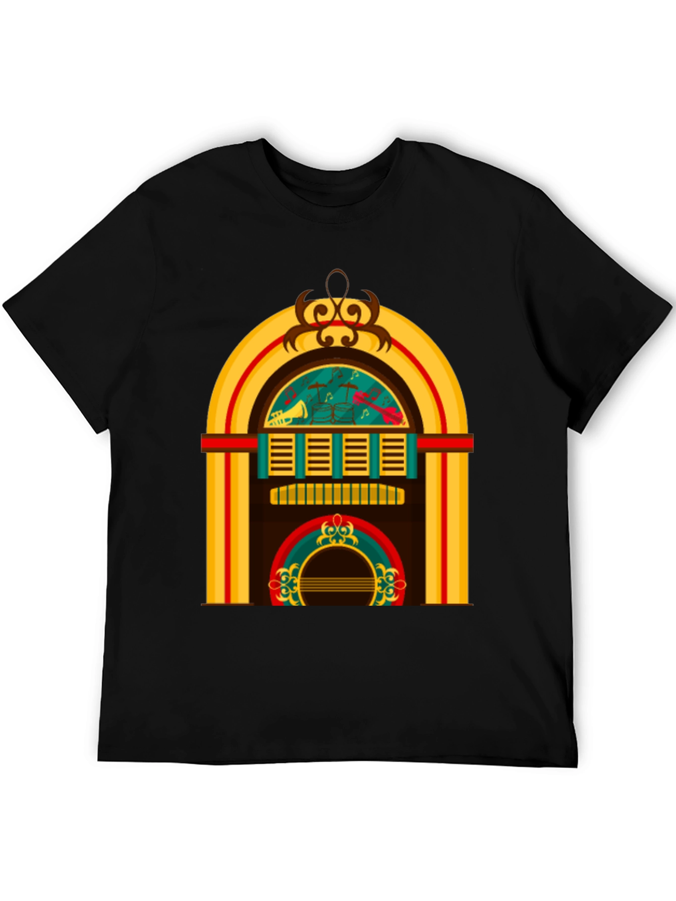 Retro Jukebox Graphic Tee - Black