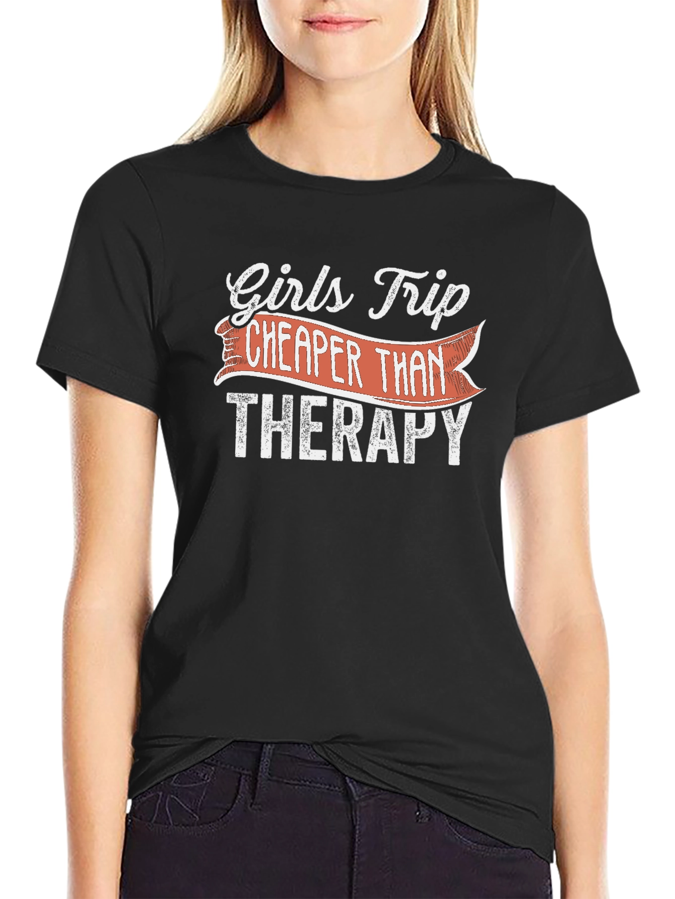 Girls Trip Cheaper Than Therapy Black T-Shirt