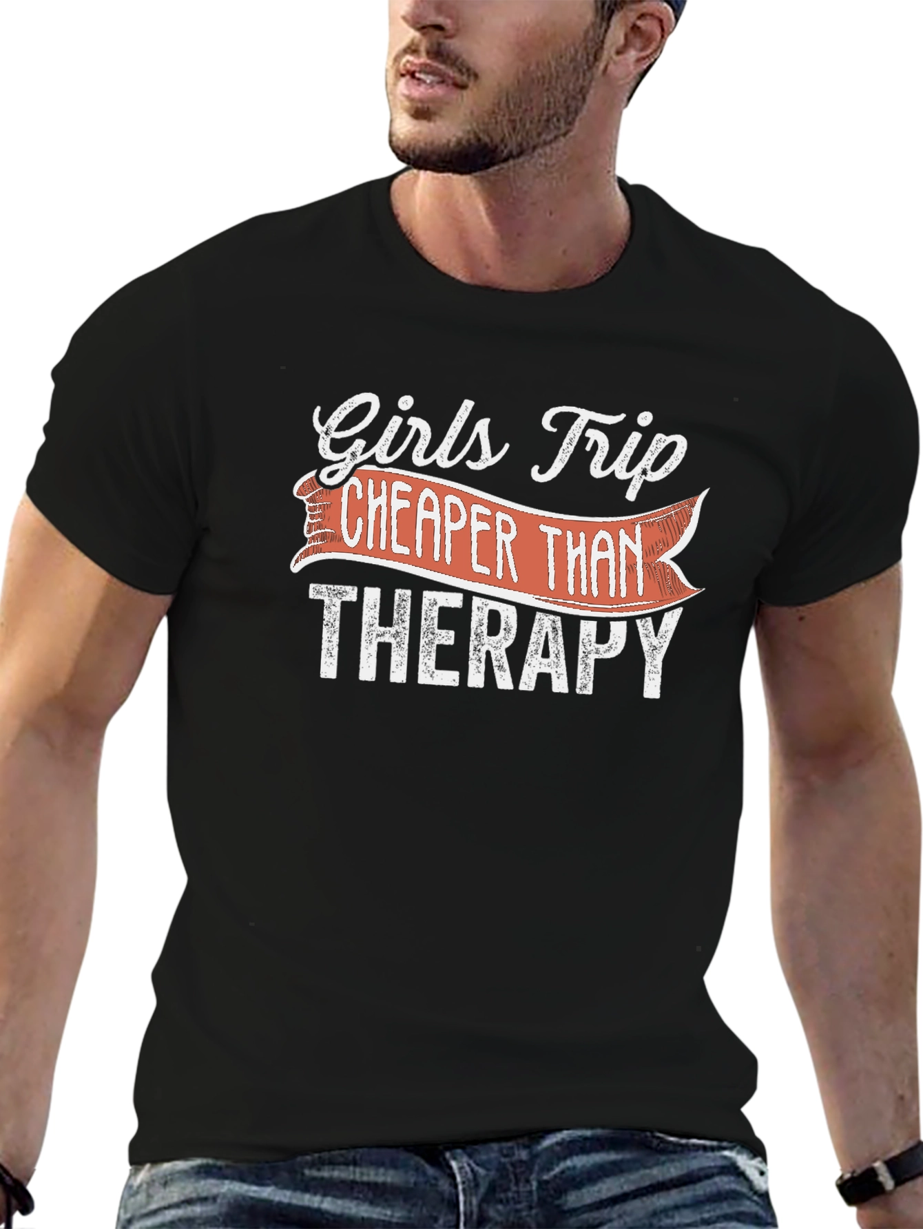 Girls Trip Cheaper Than Therapy Black T-Shirt
