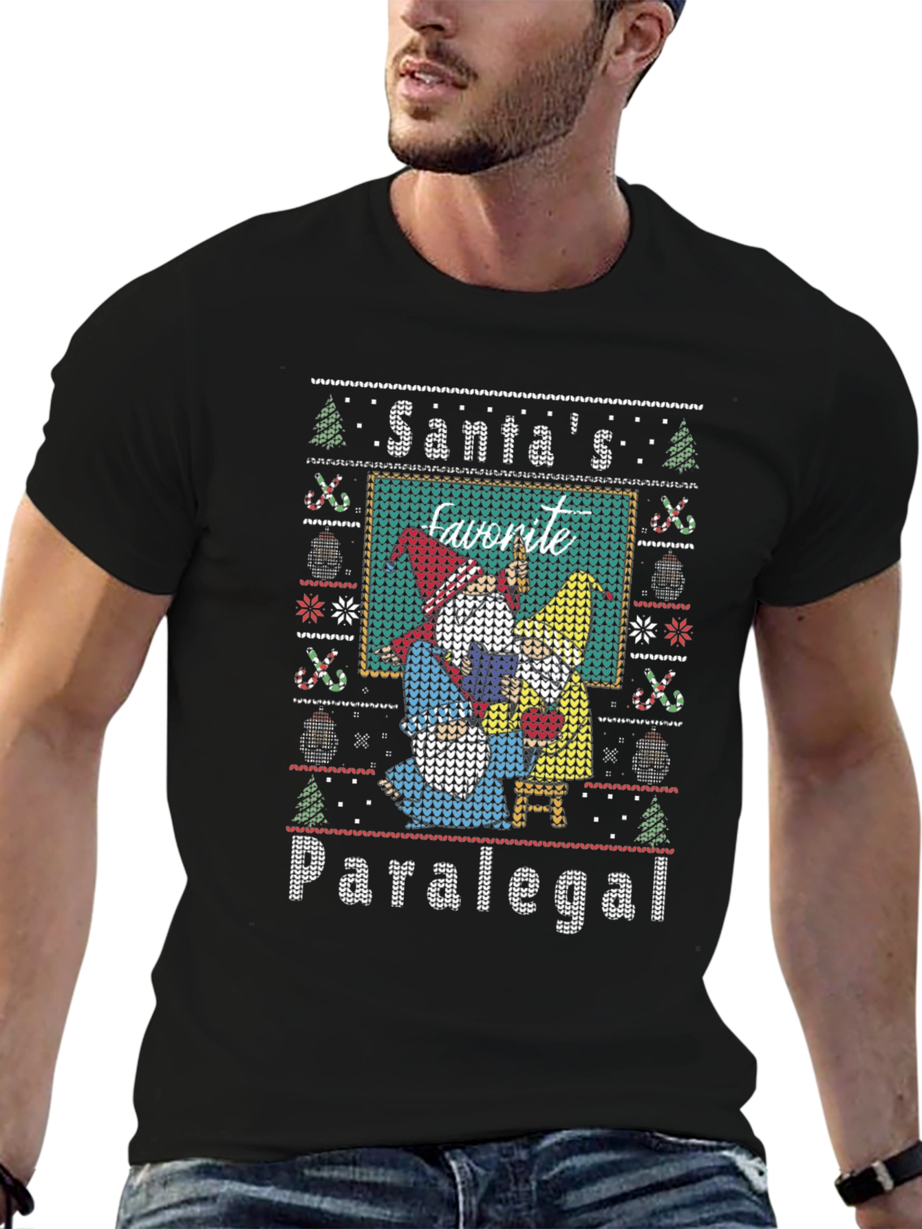 Santas Favorite Paralegal Ugly Christmas Sweater T-Shirt