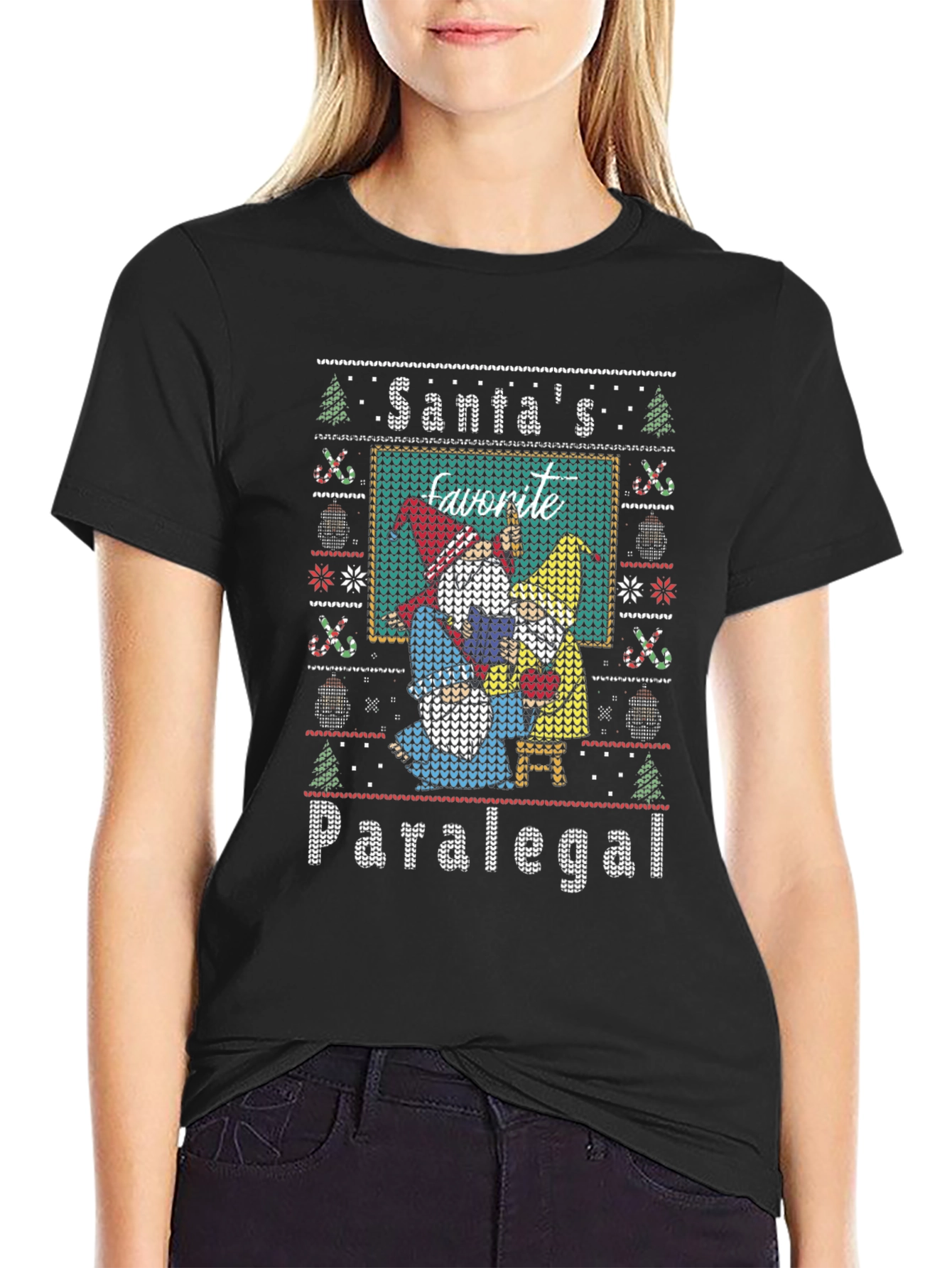Santas Favorite Paralegal Ugly Christmas Sweater T-Shirt
