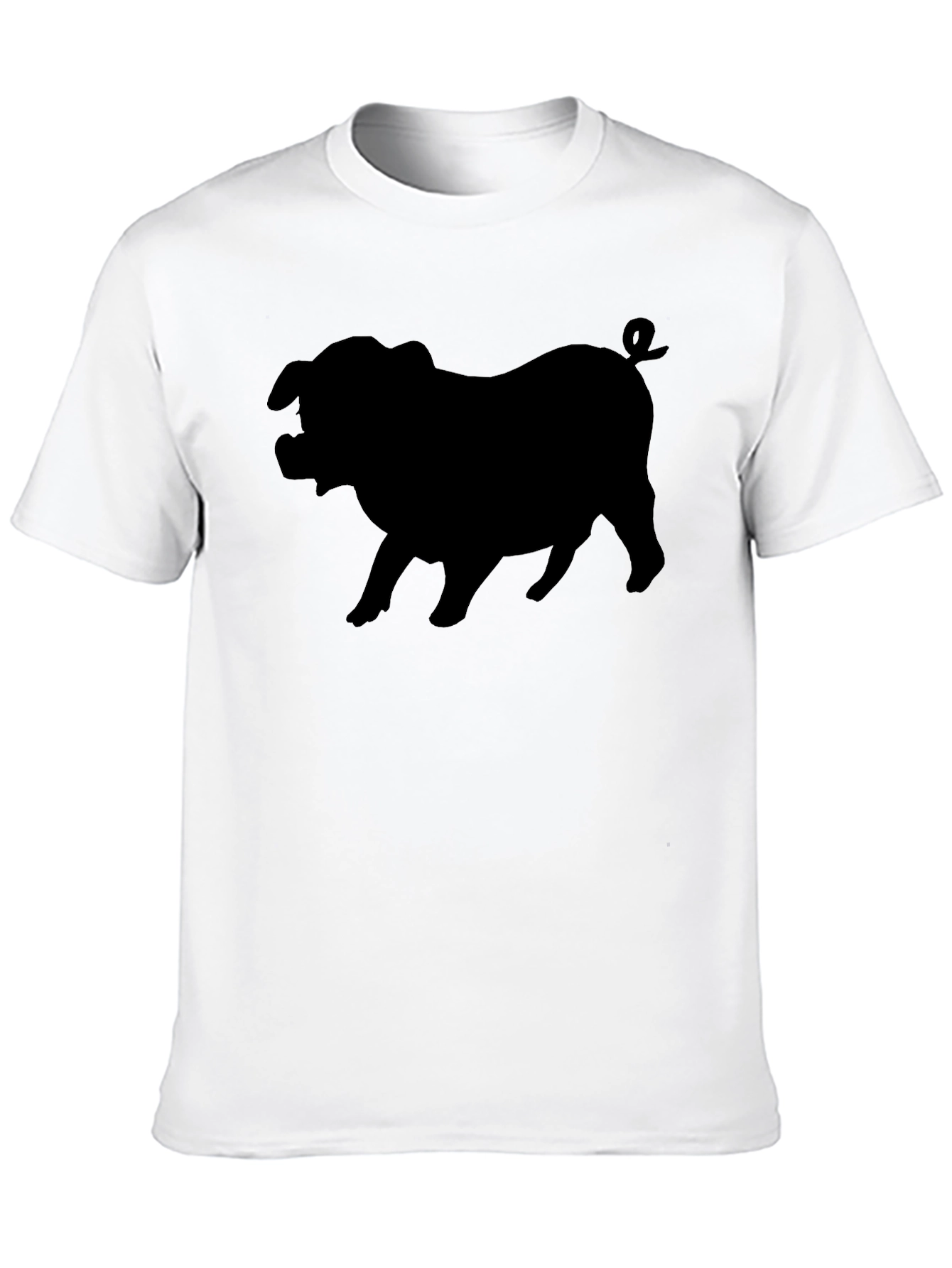 Pig Silhouette Graphic Tee - Black Cotton T-Shirt