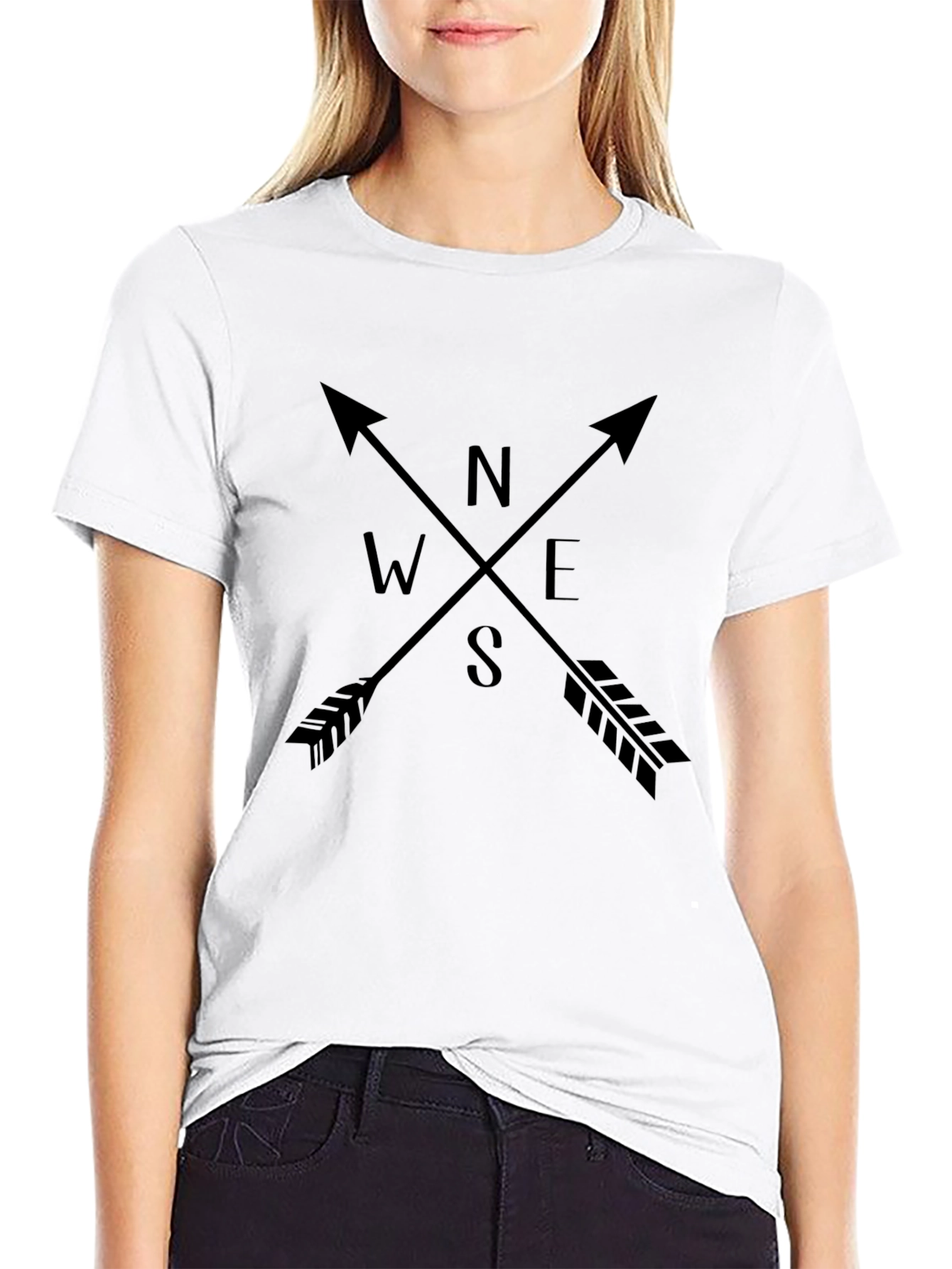Compass Arrows Graphic Tee - Black