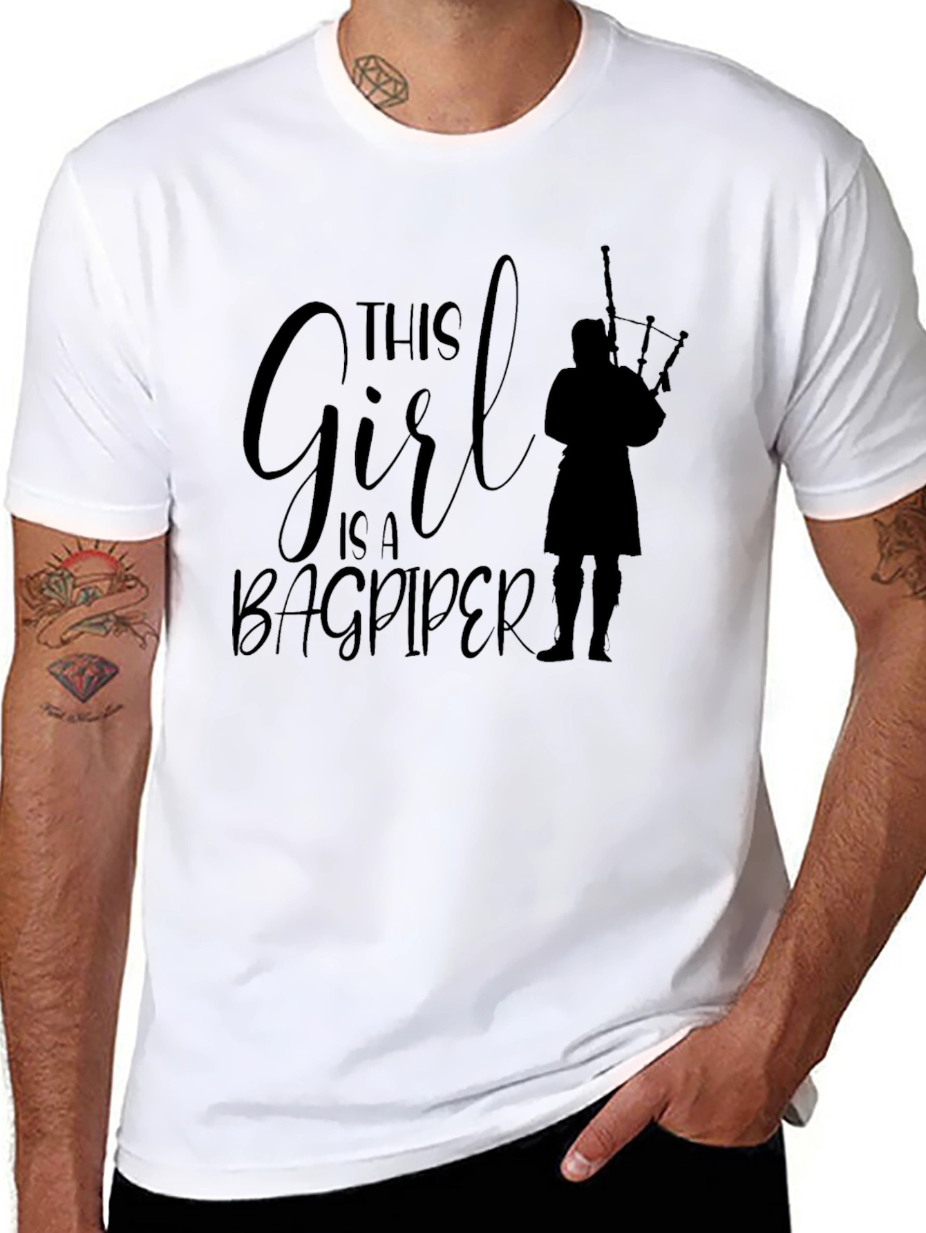 This Girl is a Bagpiper Black T-Shirt