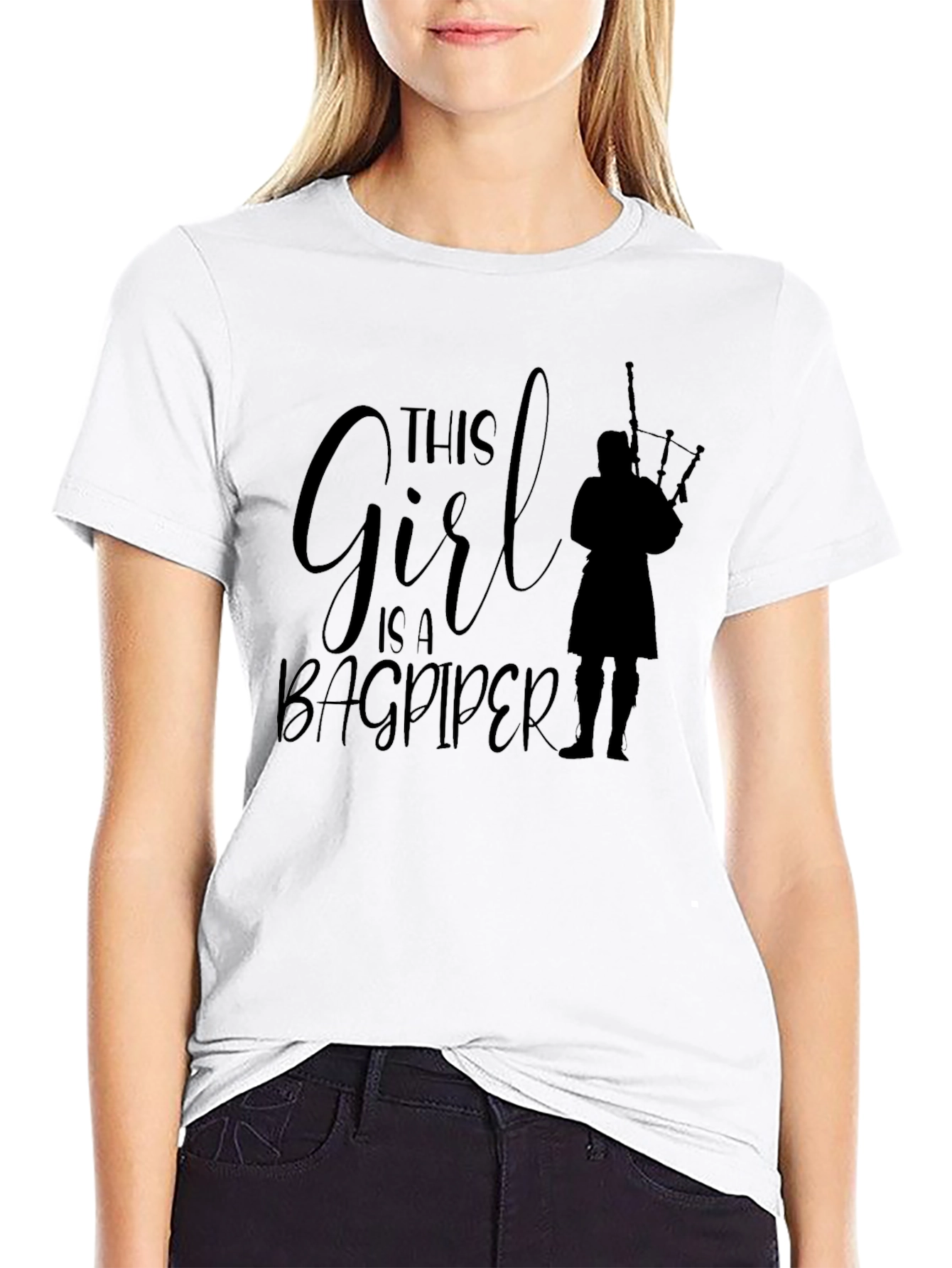 This Girl is a Bagpiper Black T-Shirt