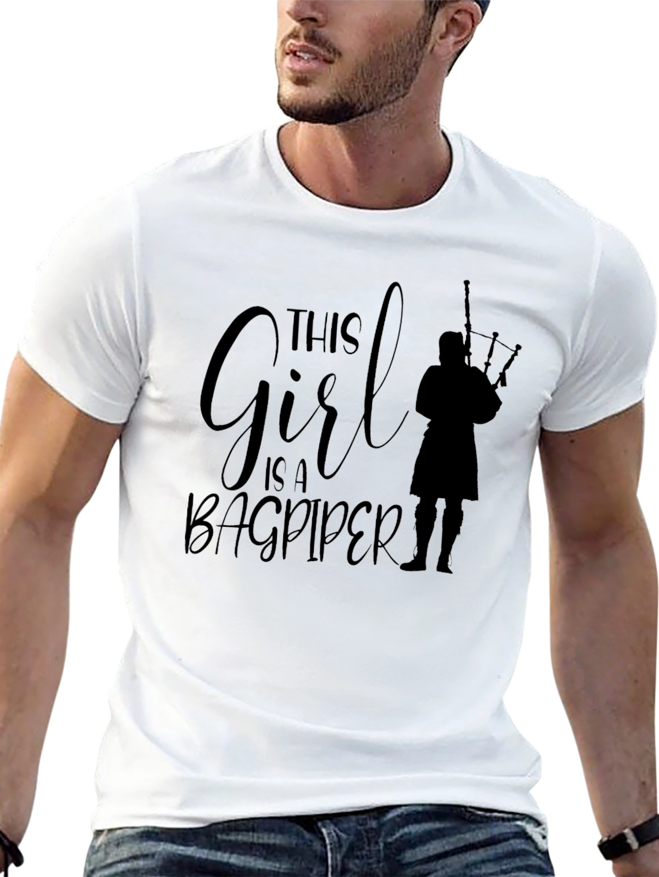This Girl is a Bagpiper Black T-Shirt