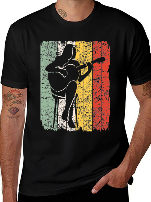 Vintage Guitarist Graphic Tee - Retro Style