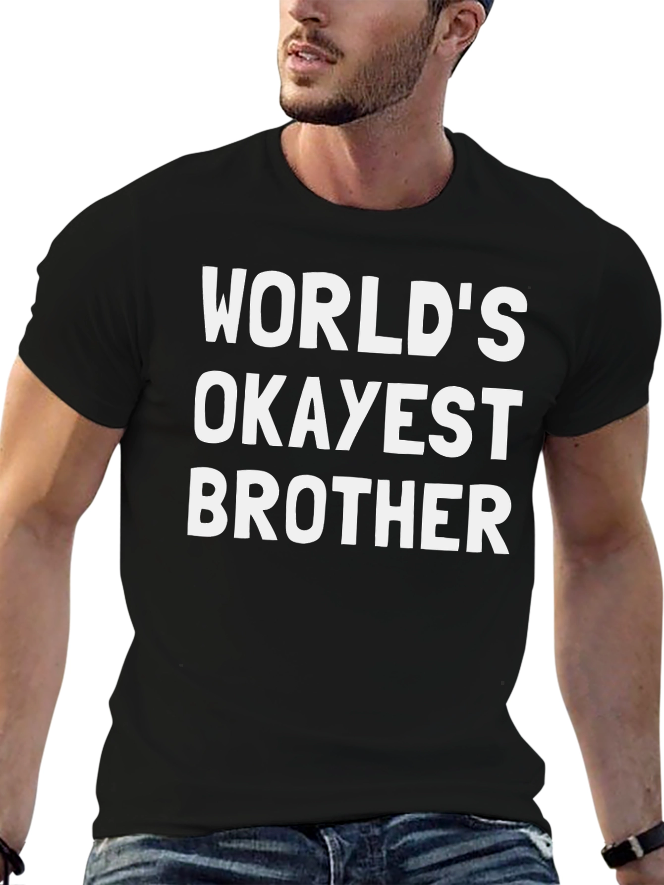 Worlds Okayest Brother T-Shirt - Funny Sibling Gift
