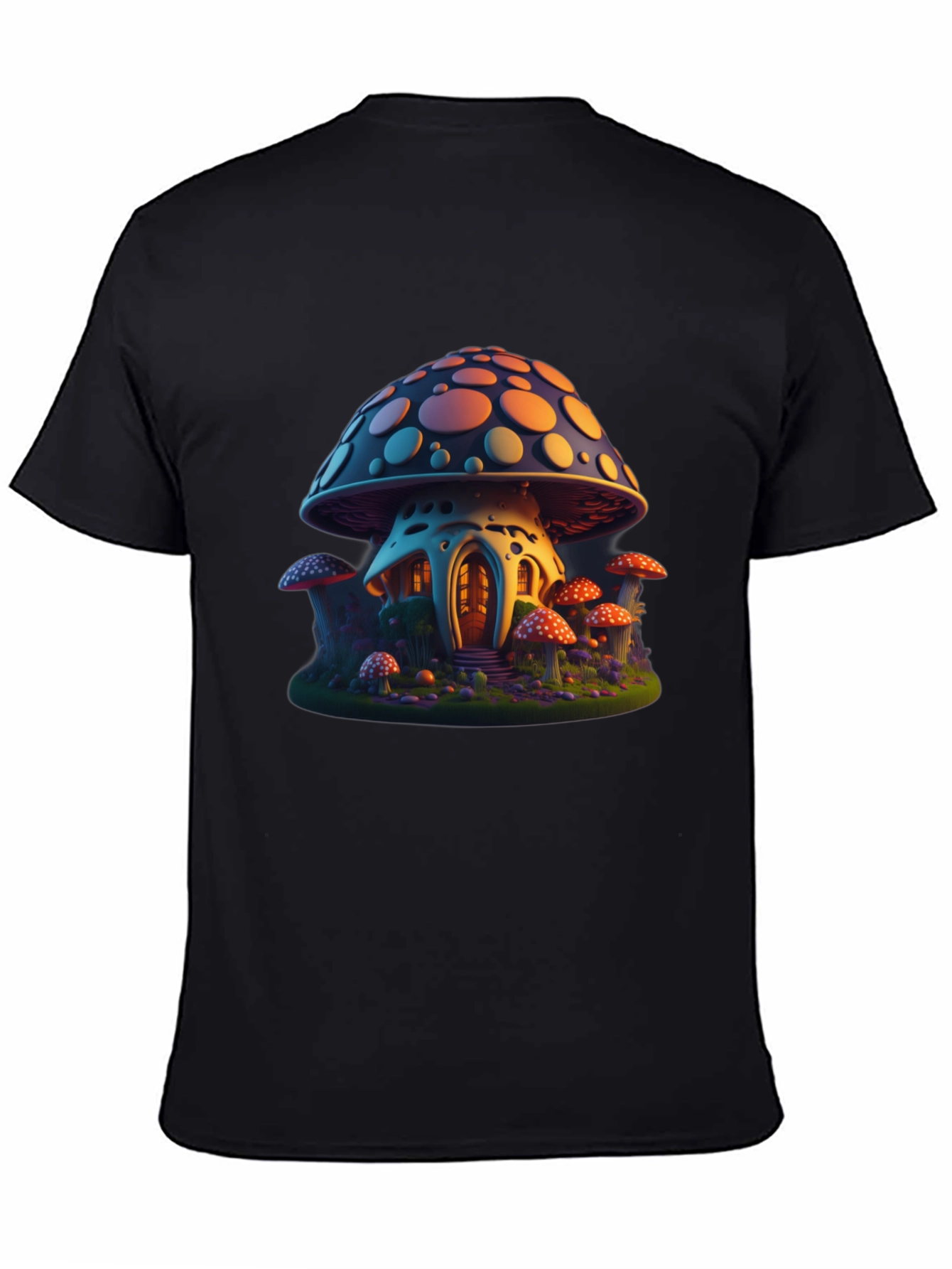 Mushroom House Graphic Tee - Black