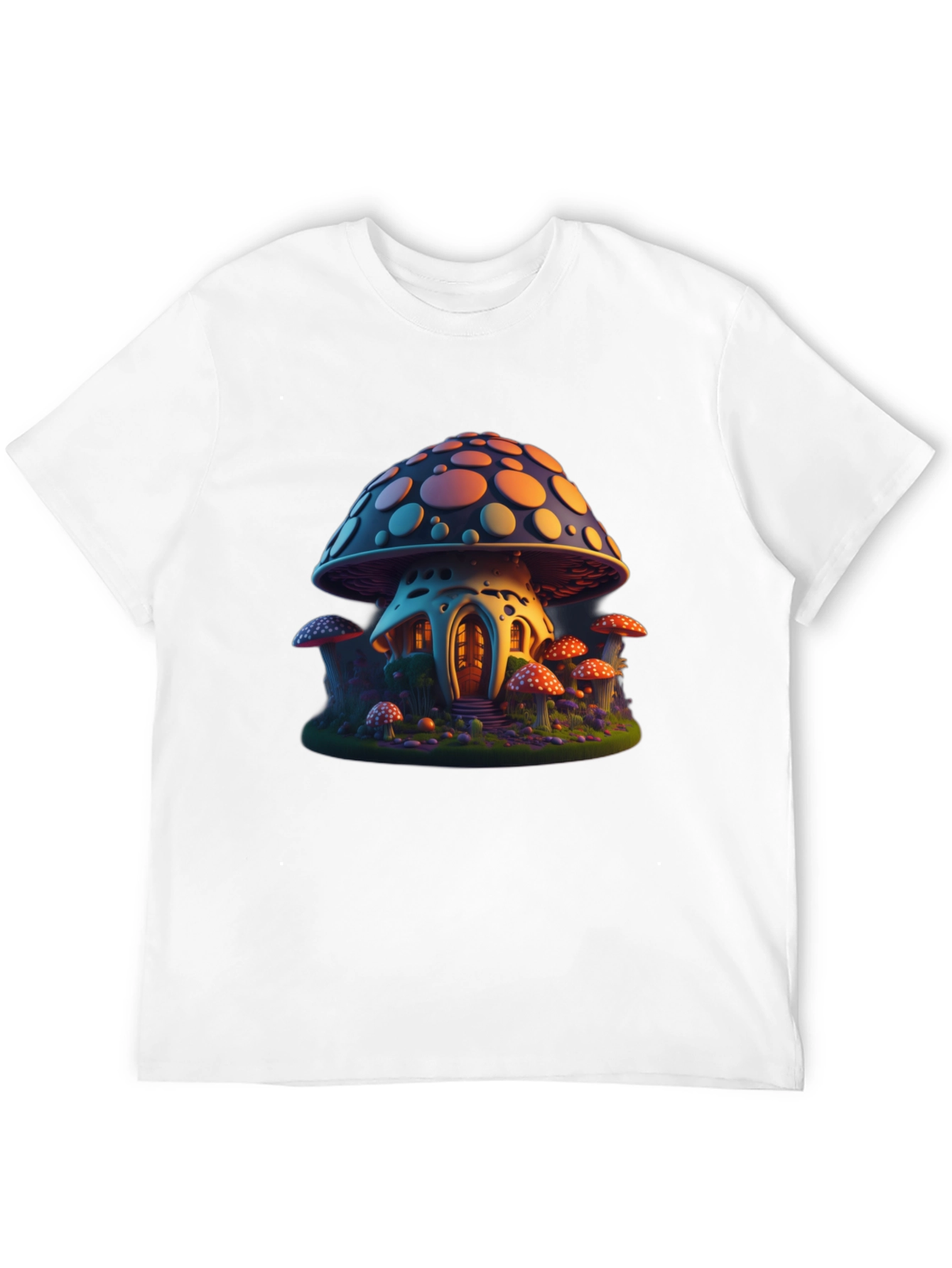 Mushroom House Graphic Tee - Black