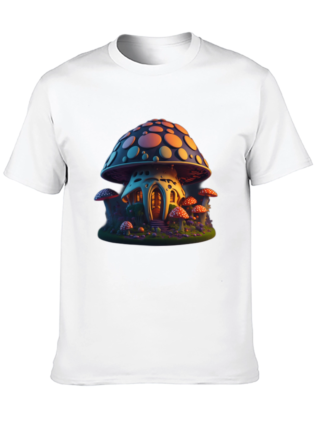 Mushroom House Graphic Tee - Black