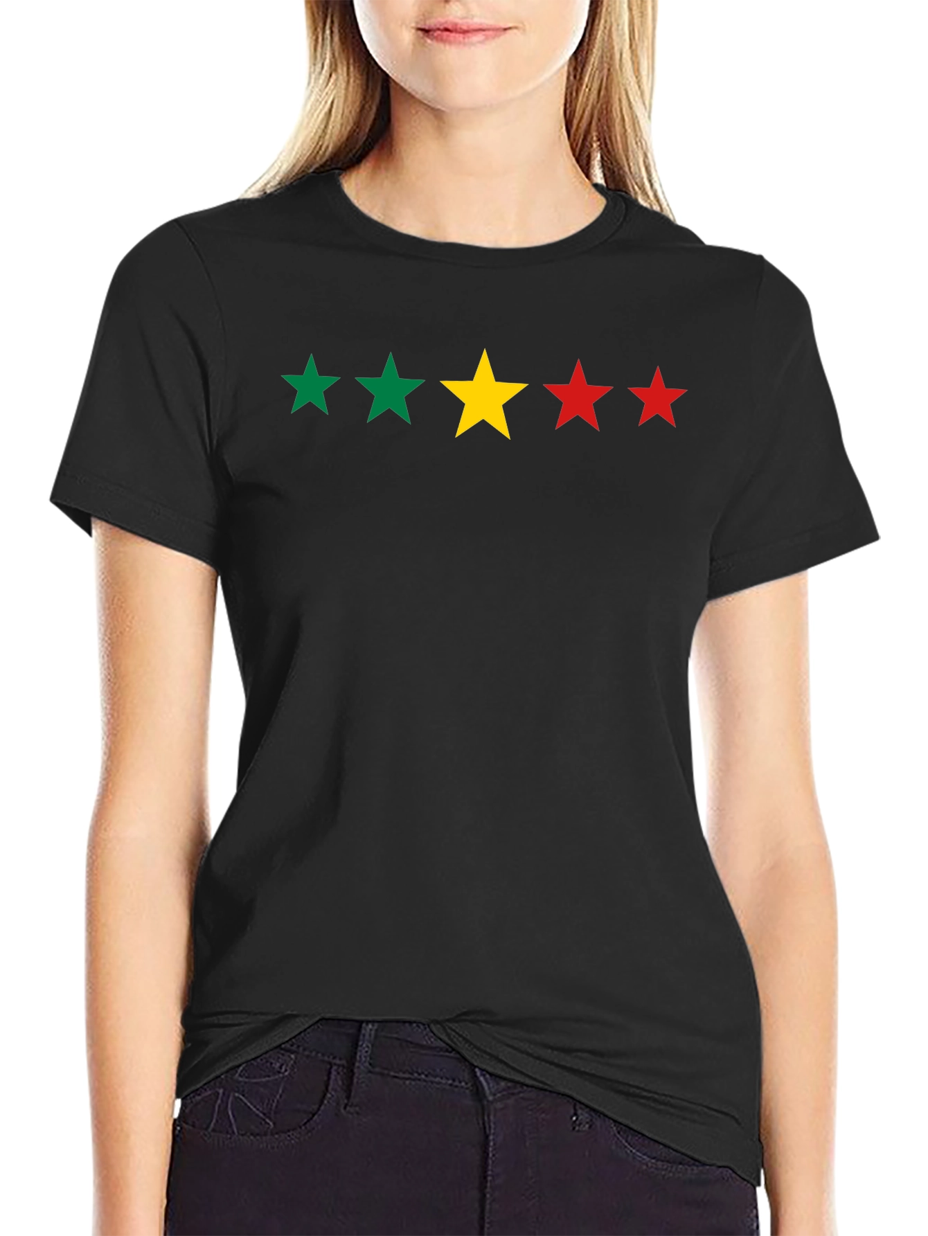 Rasta Stars Black T-Shirt - Reggae Inspired Graphic Tee