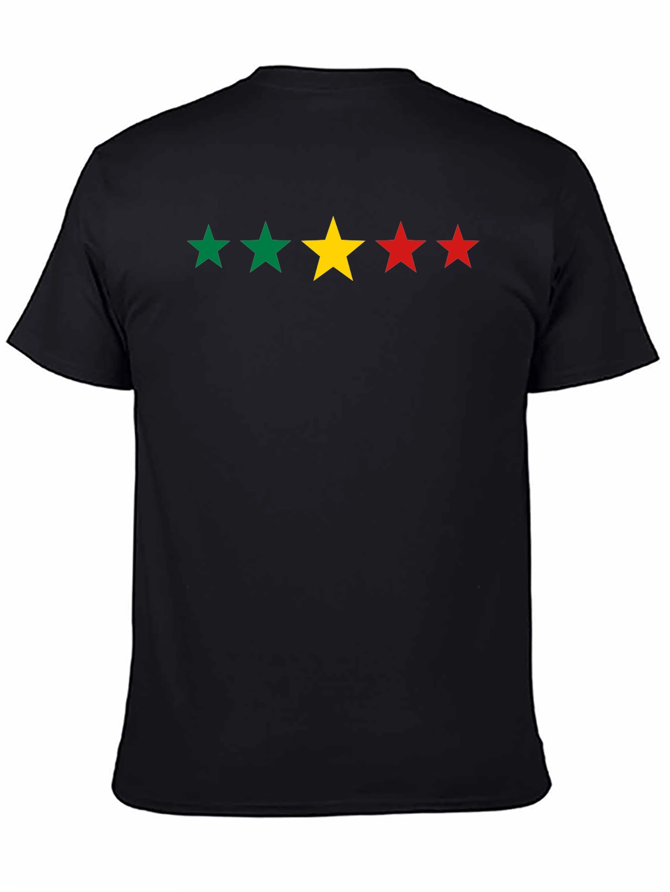 Rasta Stars Black T-Shirt - Reggae Inspired Graphic Tee