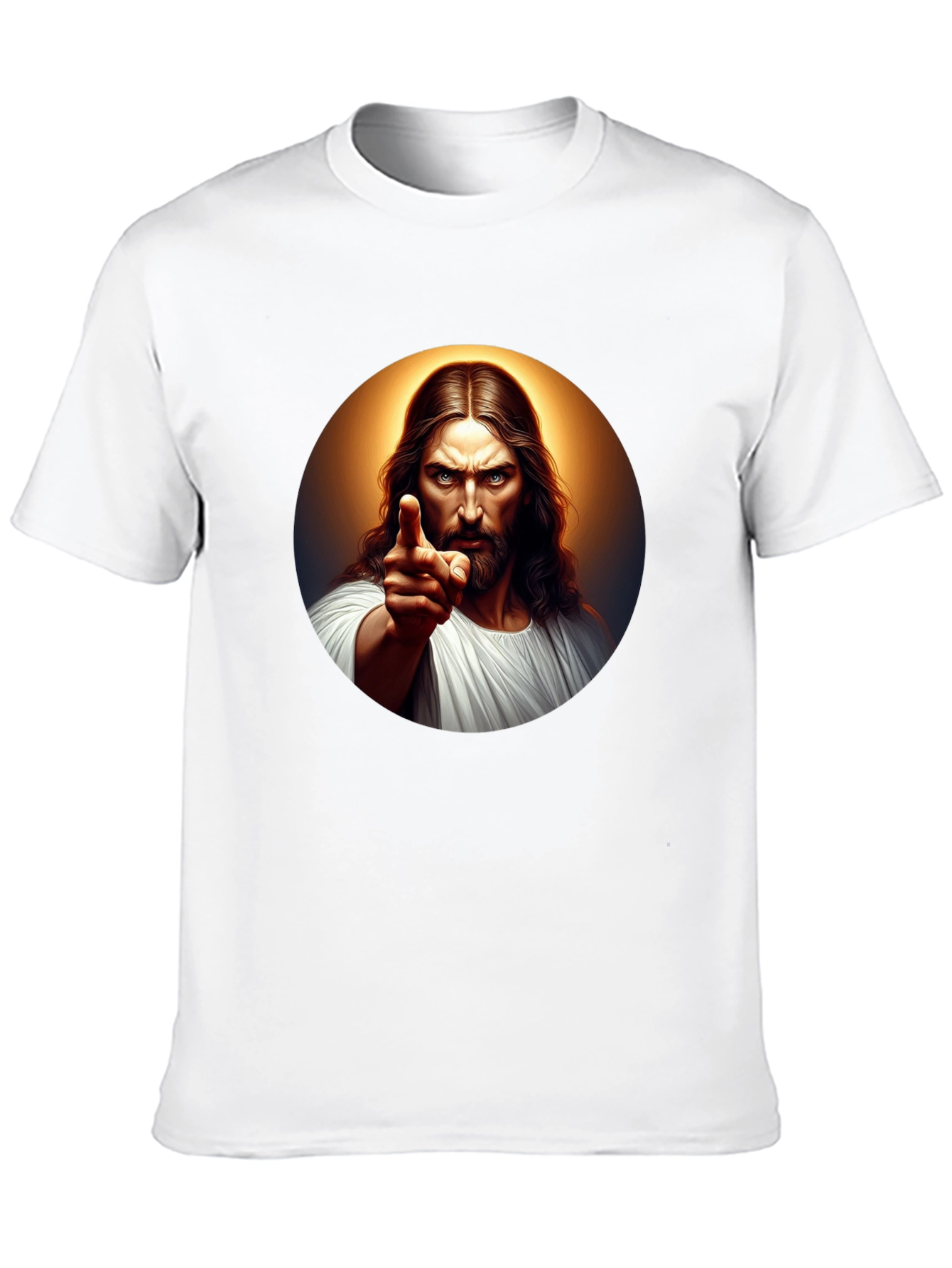 Jesus Pointing Graphic Black T-Shirt