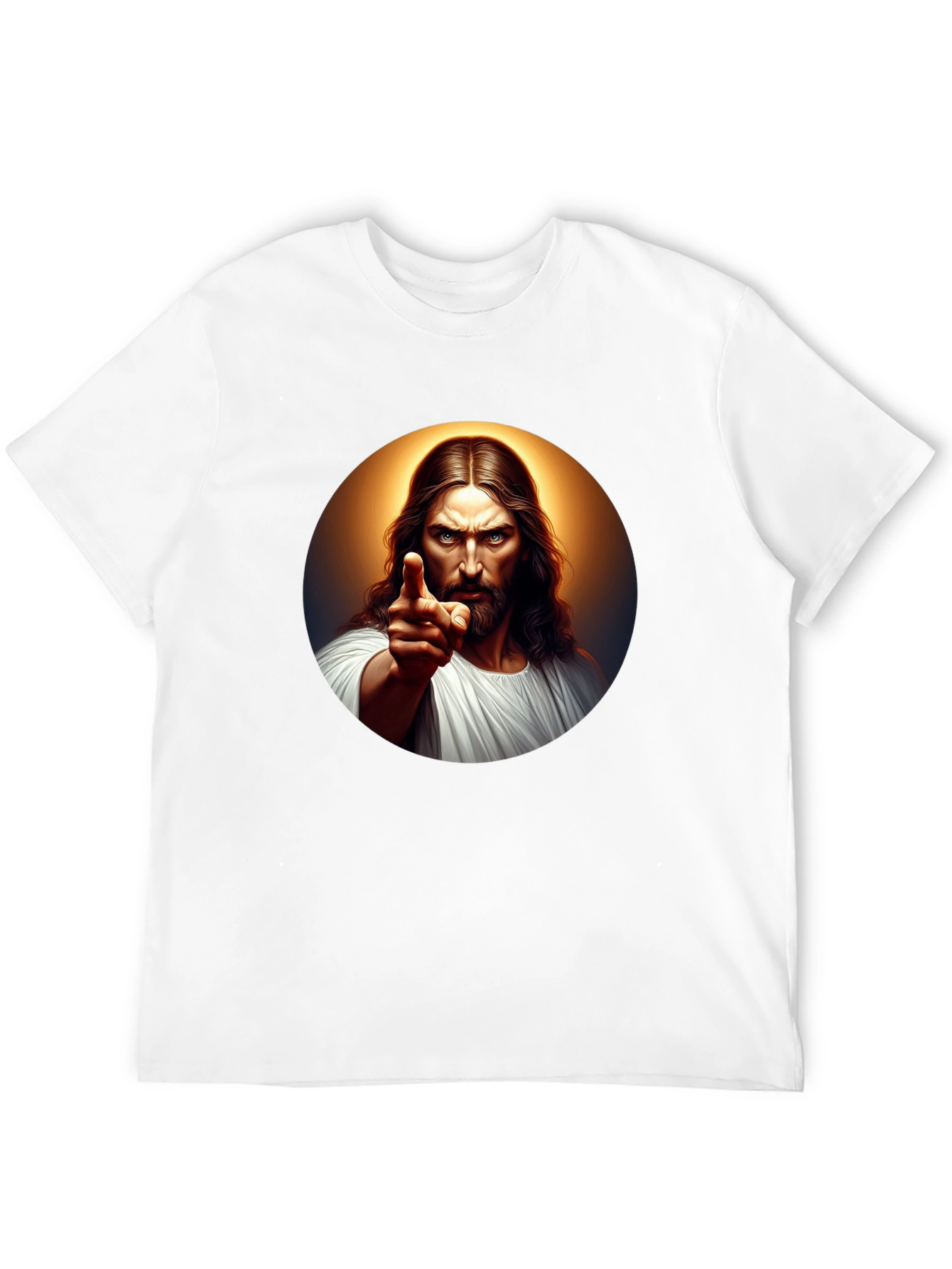 Jesus Pointing Graphic Black T-Shirt