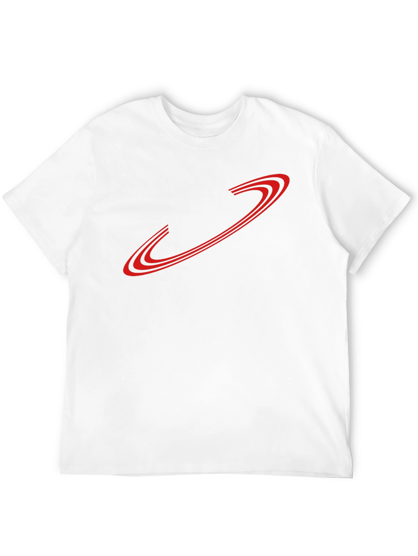 Sleek Black Tee with Red Graphic Design