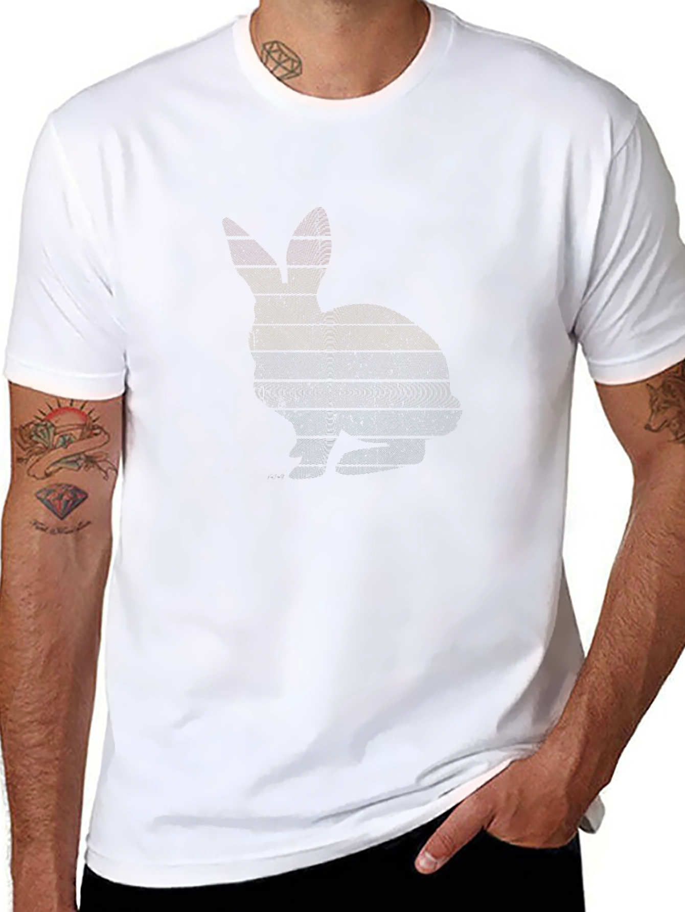 Retro Rabbit Silhouette Graphic Tee