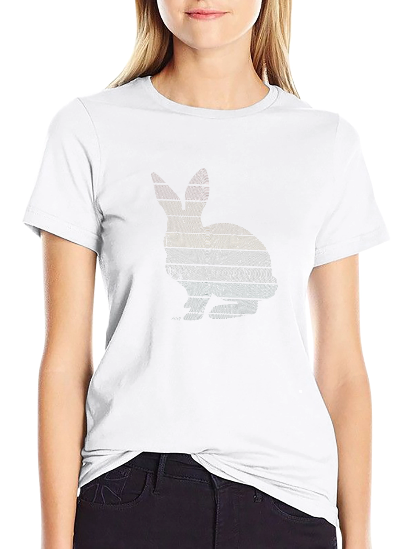 Retro Rabbit Silhouette Graphic Tee