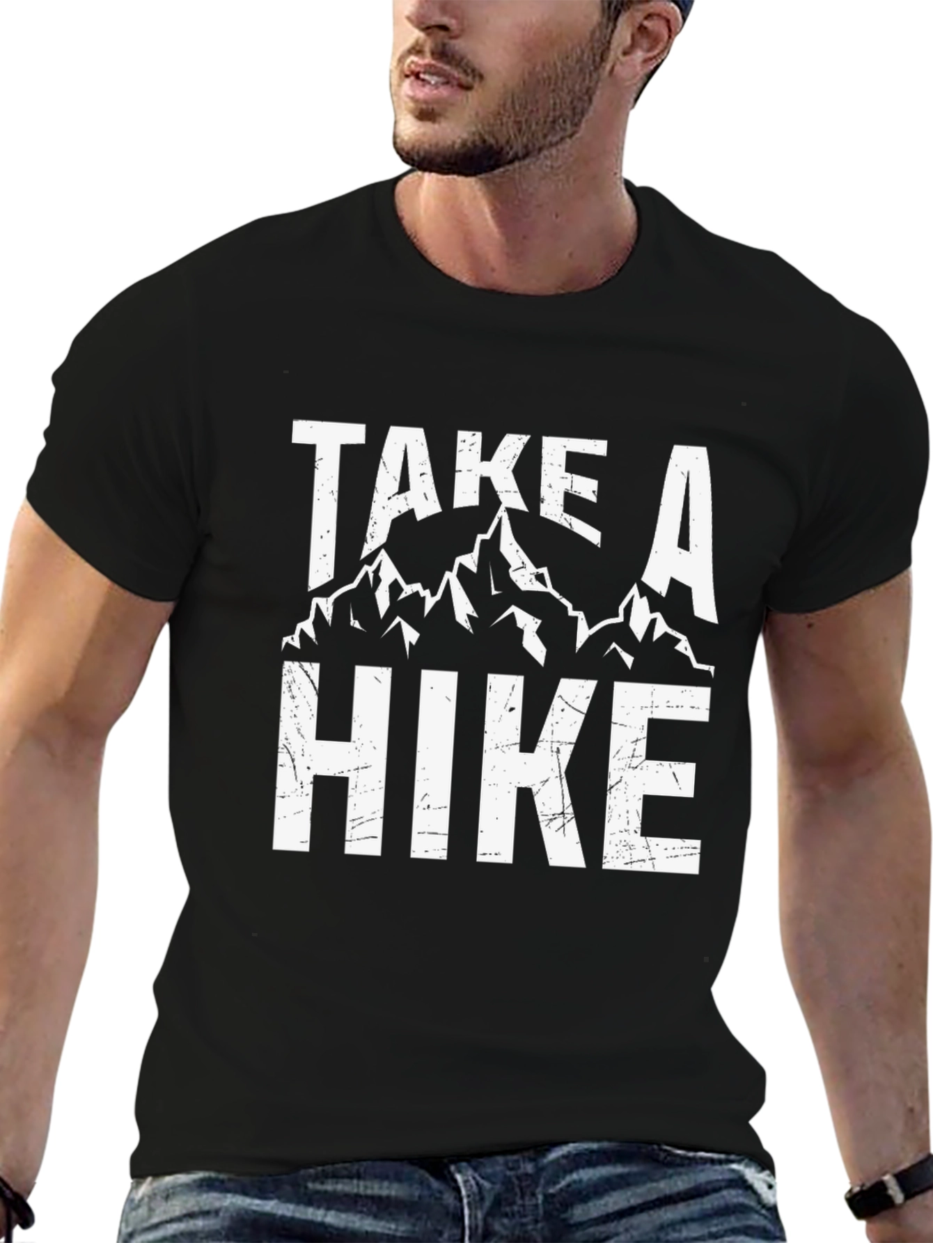 Take A Hike Graphic Tee - Black Cotton Blend