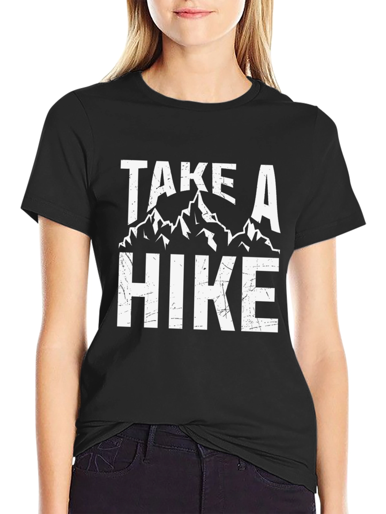 Take A Hike Graphic Tee - Black Cotton Blend