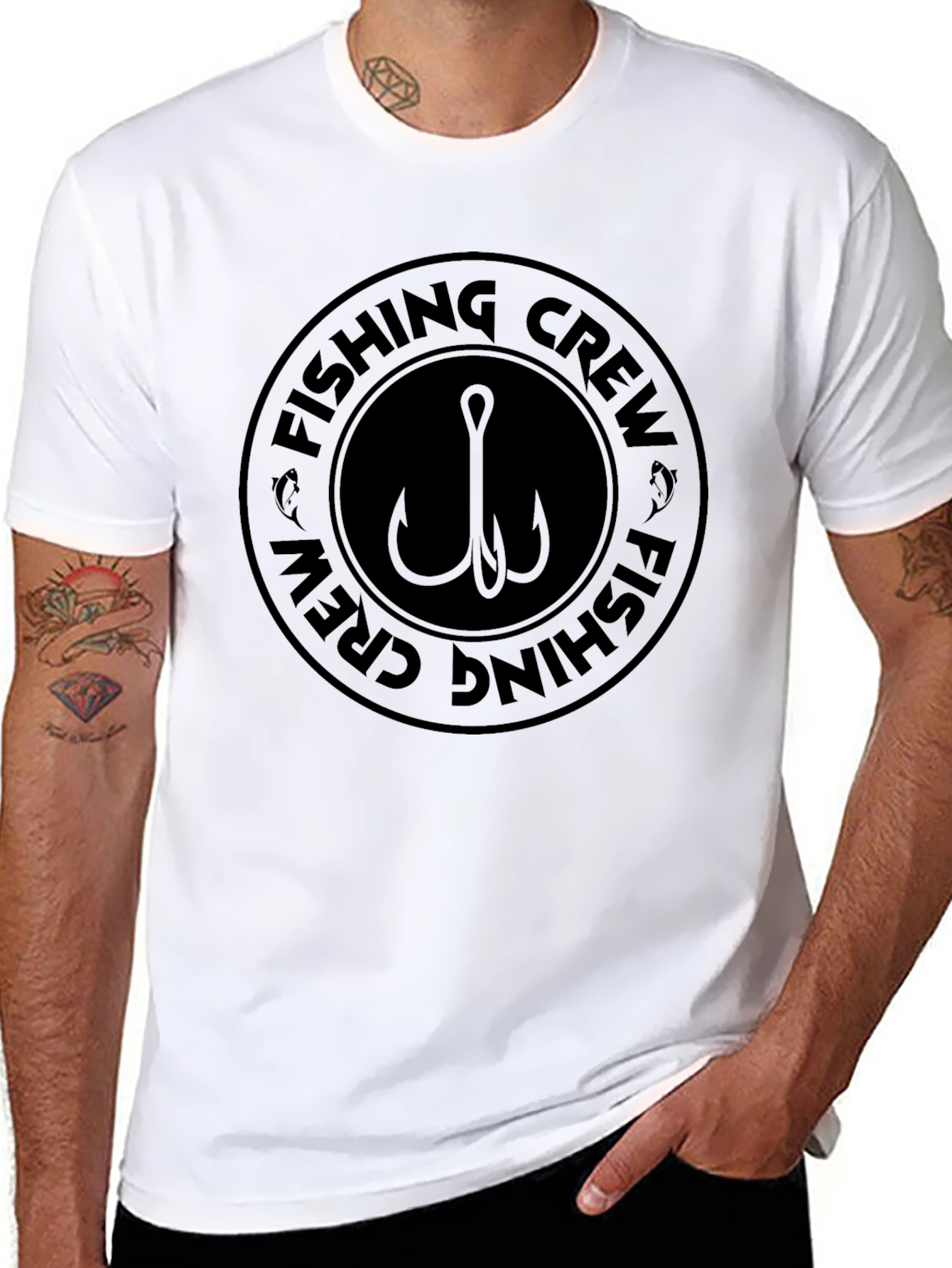 Fishing Crew Graphic T-Shirt - Black