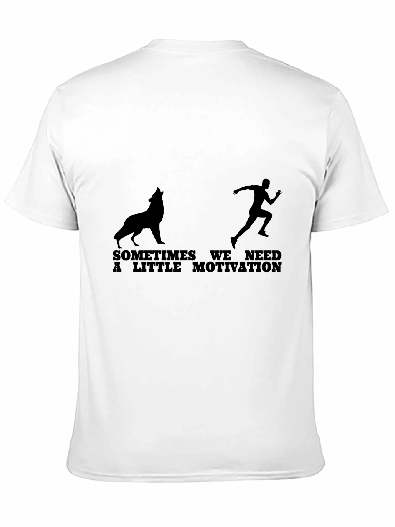 Motivation Graphic Tee - Wolf Chasing Runner - Black
