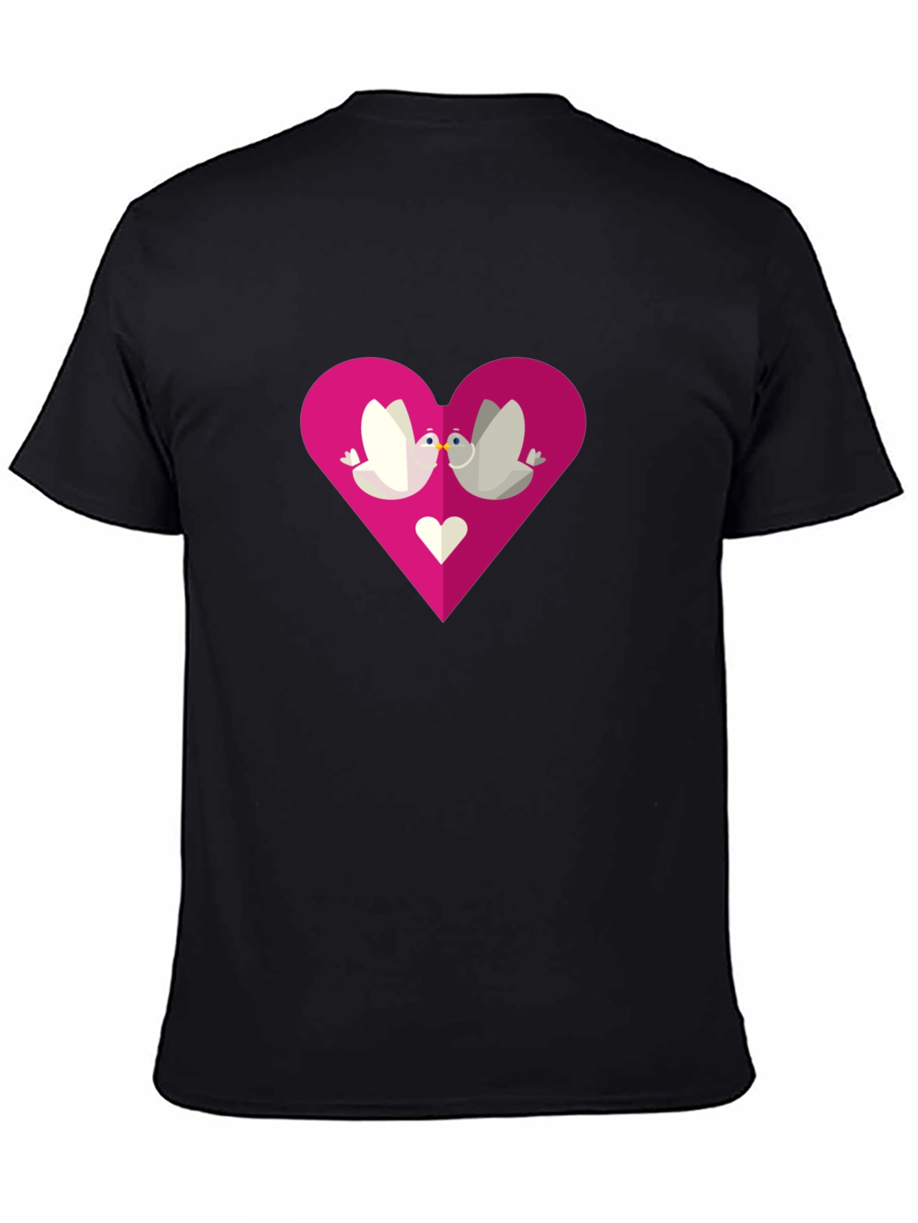 Love Birds Heart Graphic Tee - Black