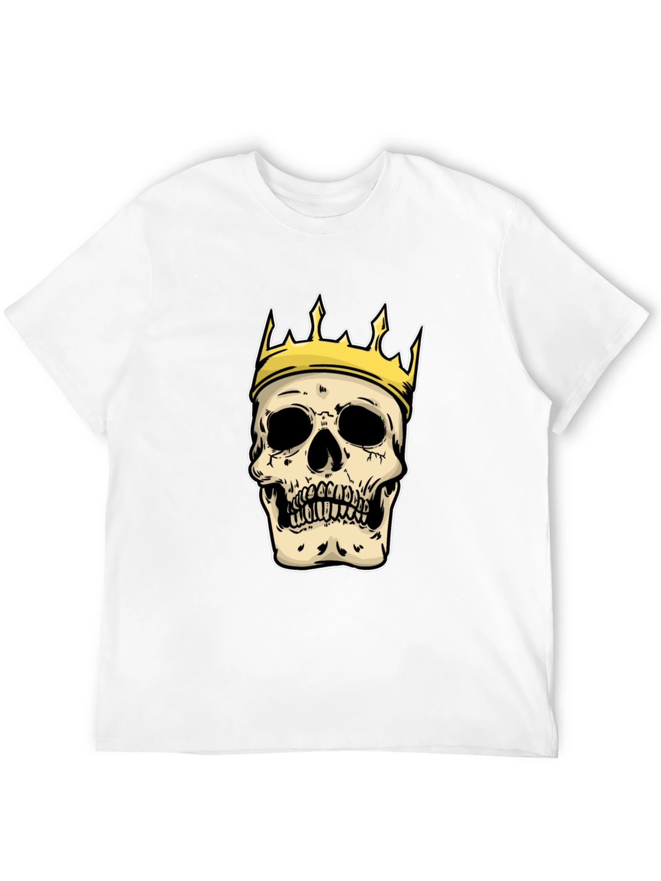 King Skull Graphic T-Shirt - Black Crew Neck Tee