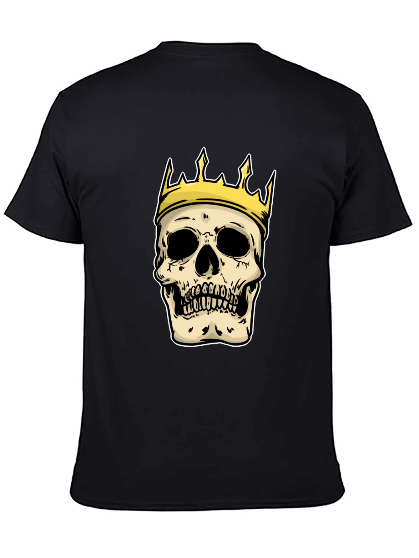 King Skull Graphic T-Shirt - Black Crew Neck Tee