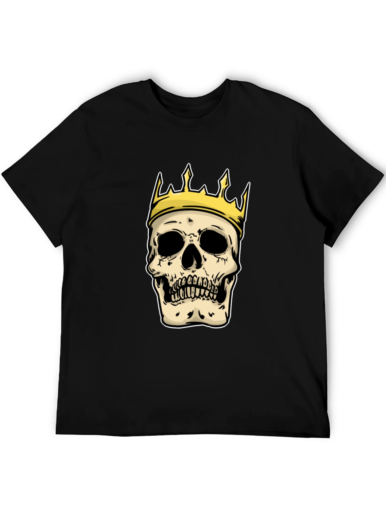 King Skull Graphic T-Shirt - Black Crew Neck Tee
