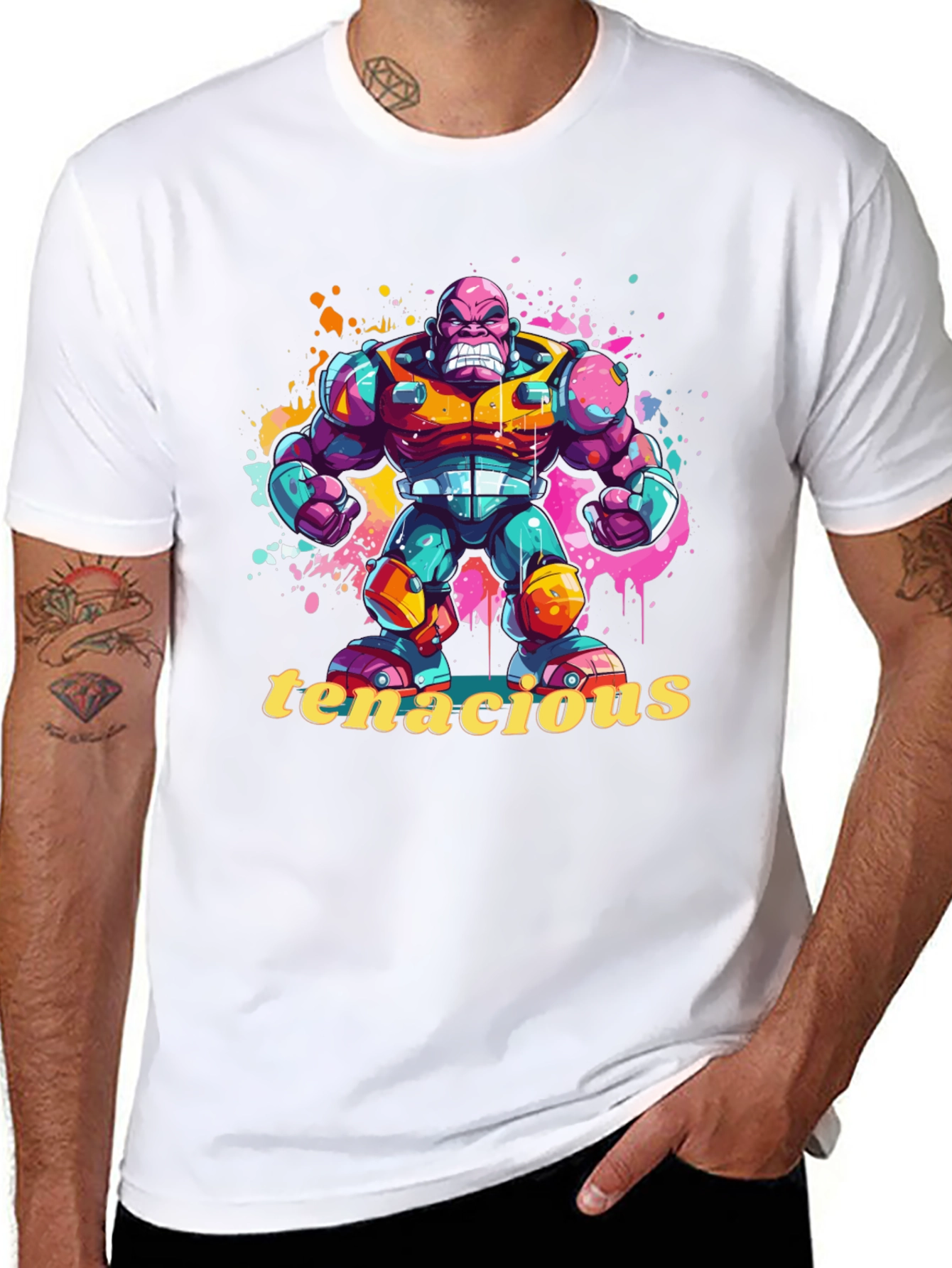 Tenacious Cartoon Character Black T-Shirt