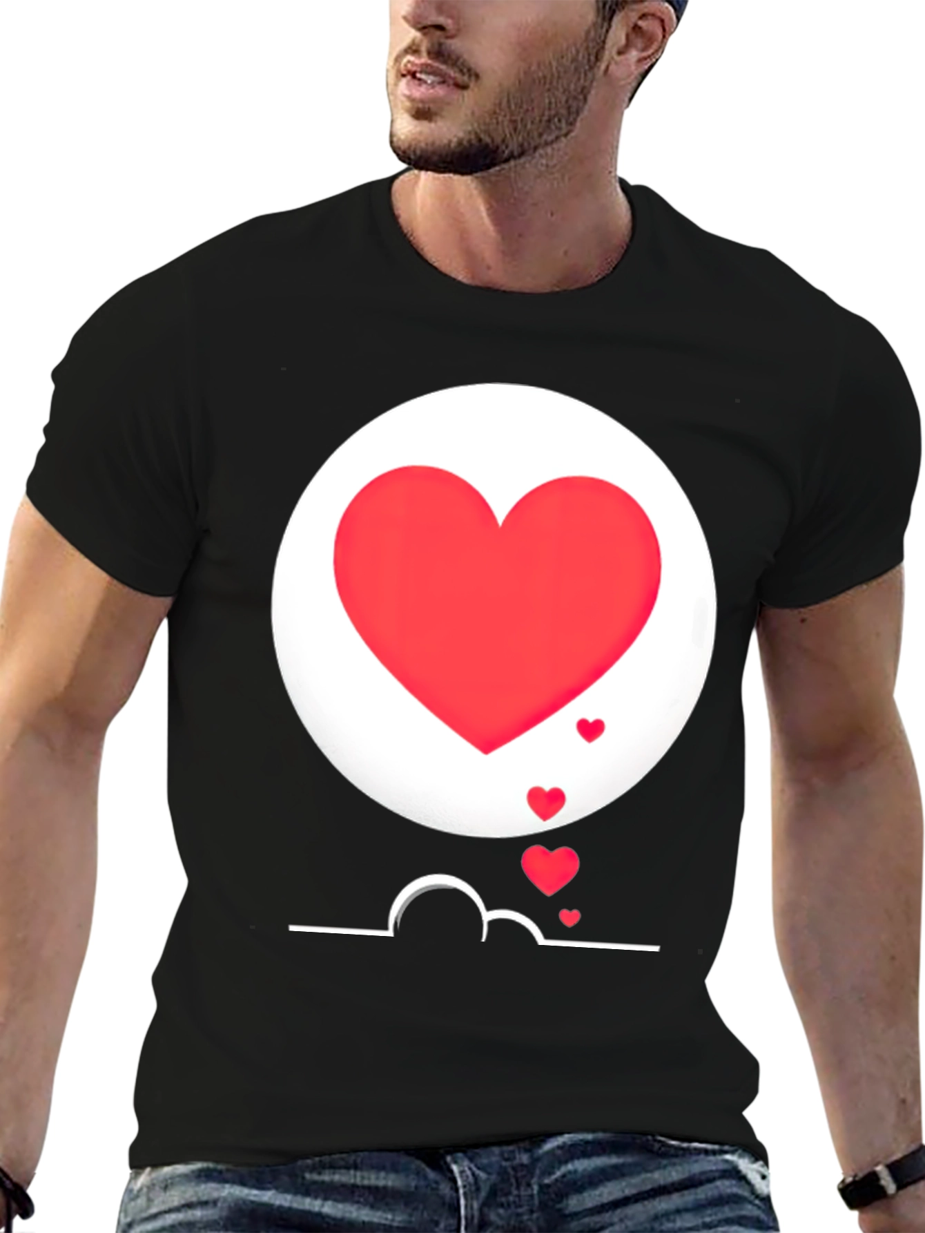 Heart Graphic Black T-Shirt