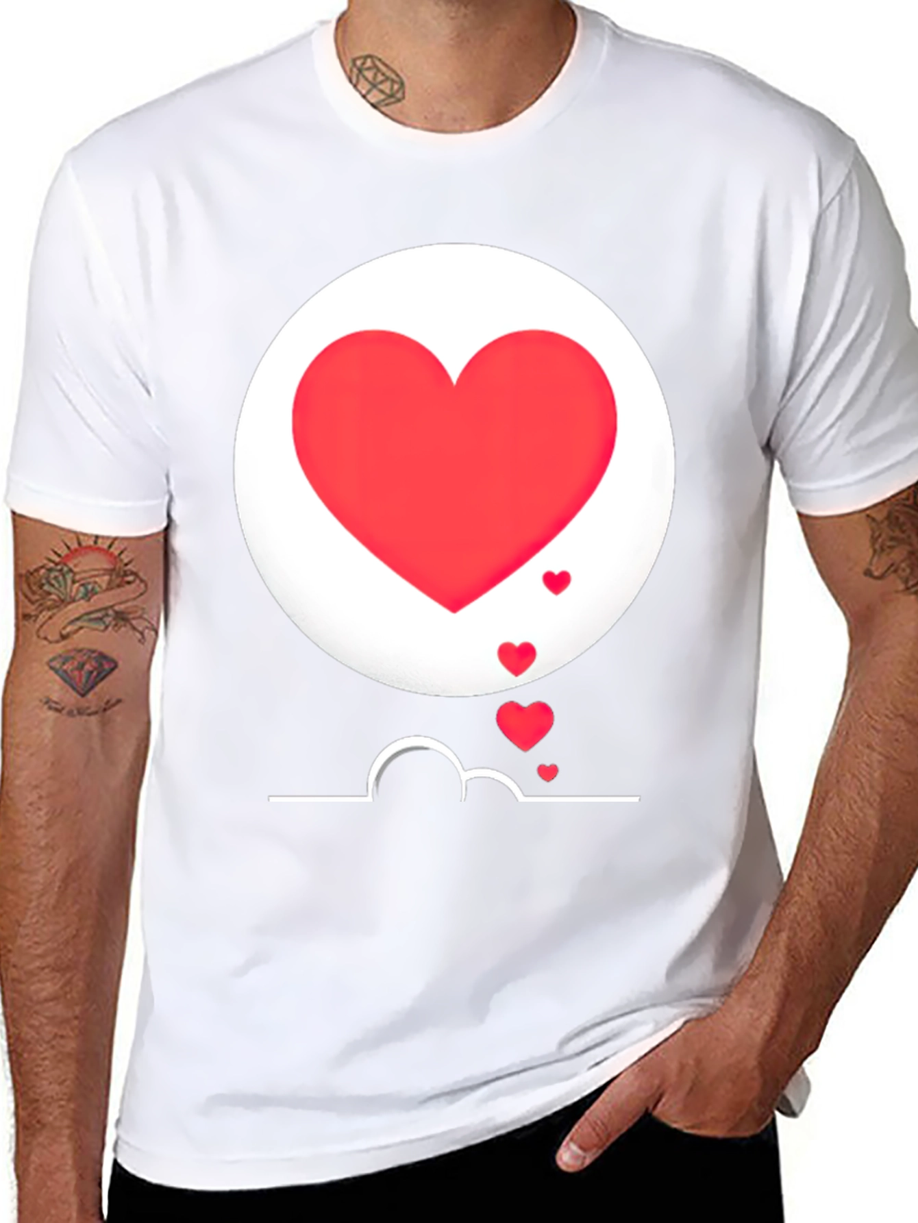 Heart Graphic Black T-Shirt