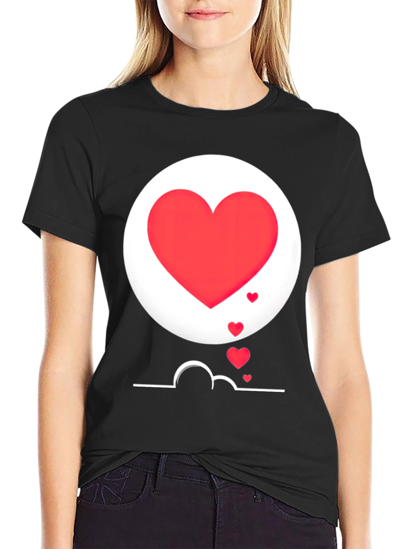 Heart Graphic Black T-Shirt