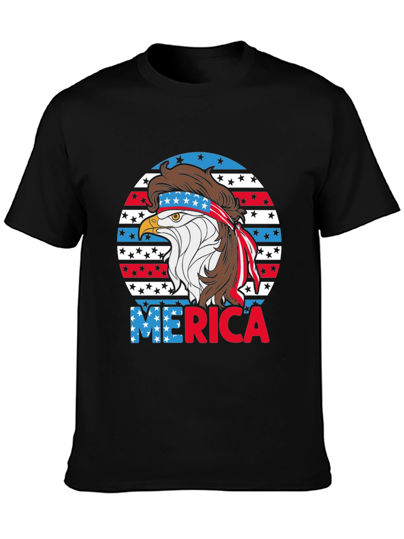 Patriotic Eagle Mullet T-Shirt - USA Pride Tee