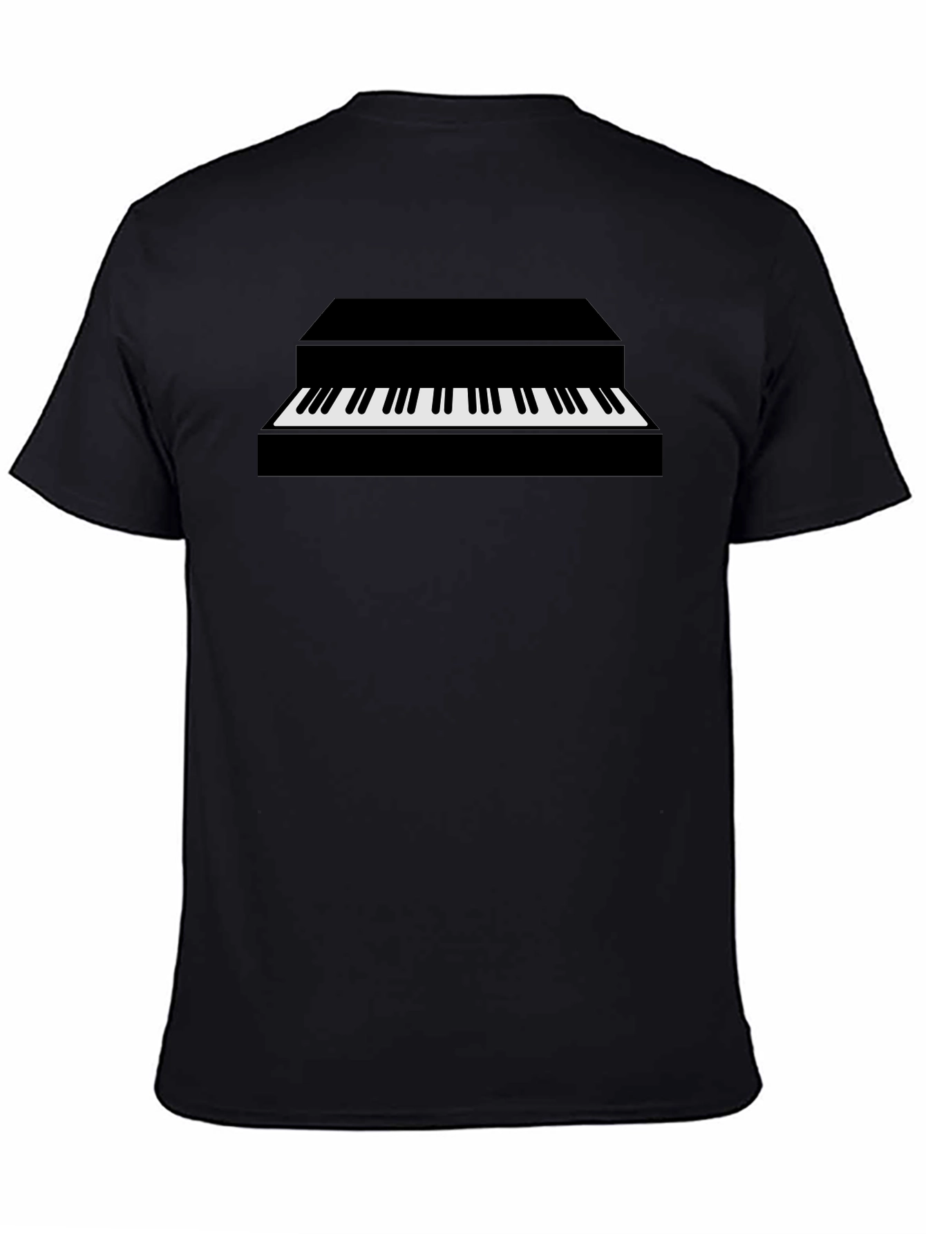 Piano Graphic Black Tee - Music Lovers Gift