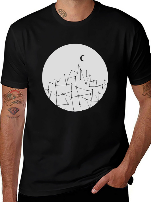 Modern Geometric Mountain & Moon Tee