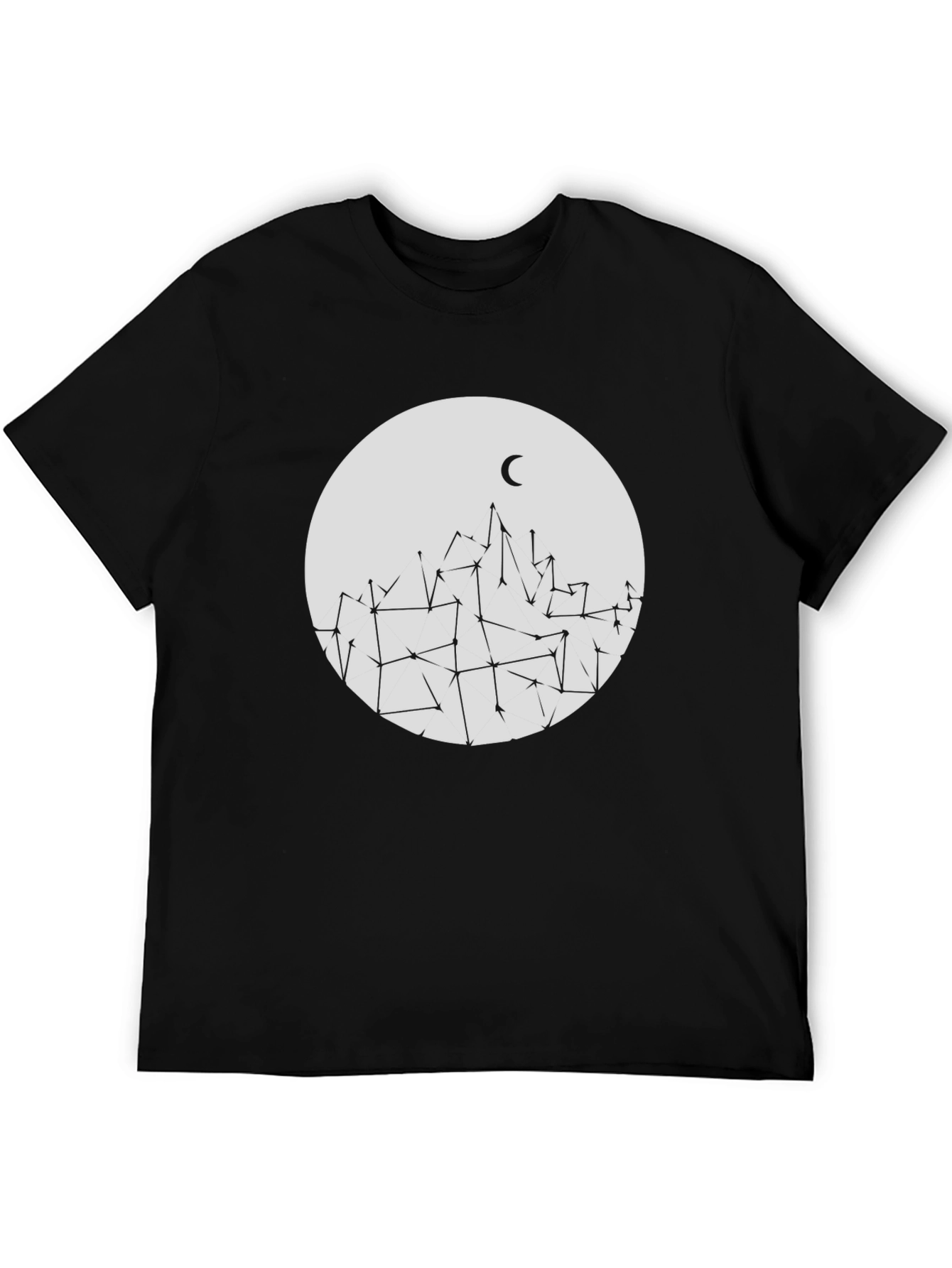 Modern Geometric Mountain & Moon Tee