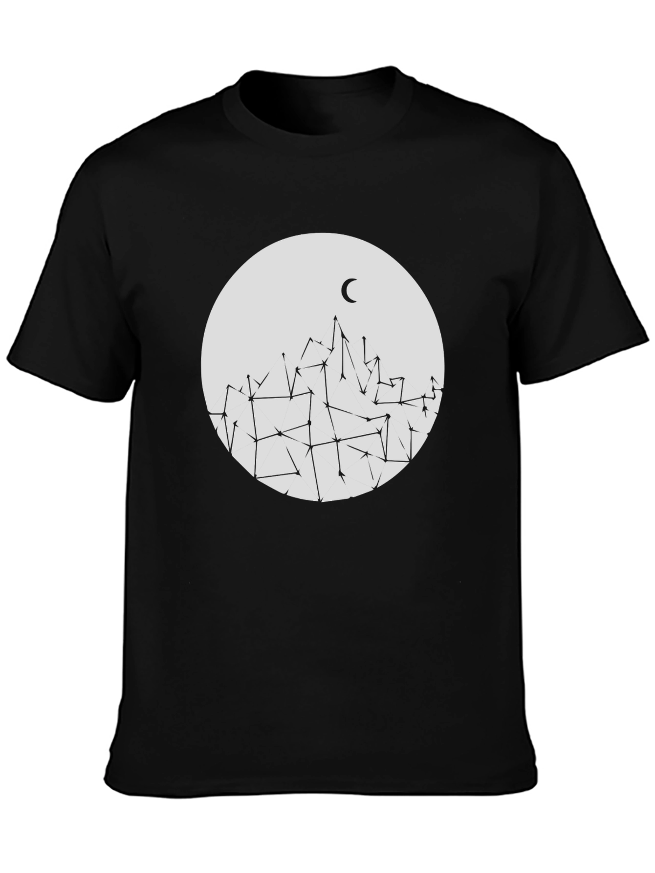 Modern Geometric Mountain & Moon Tee