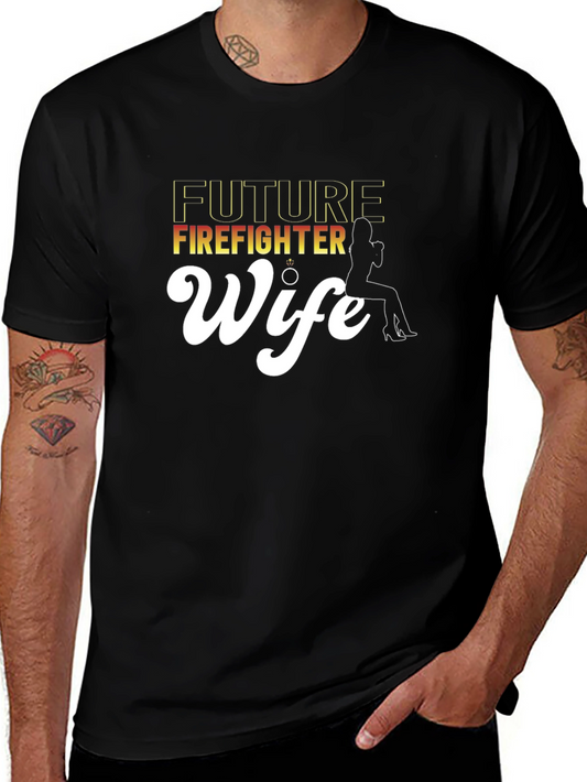 Future Firefighter Wife Black Graphic Tee
