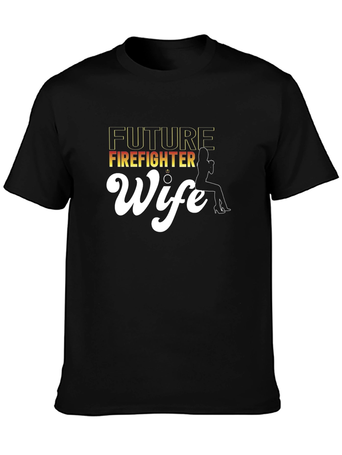 Future Firefighter Wife Black Graphic Tee