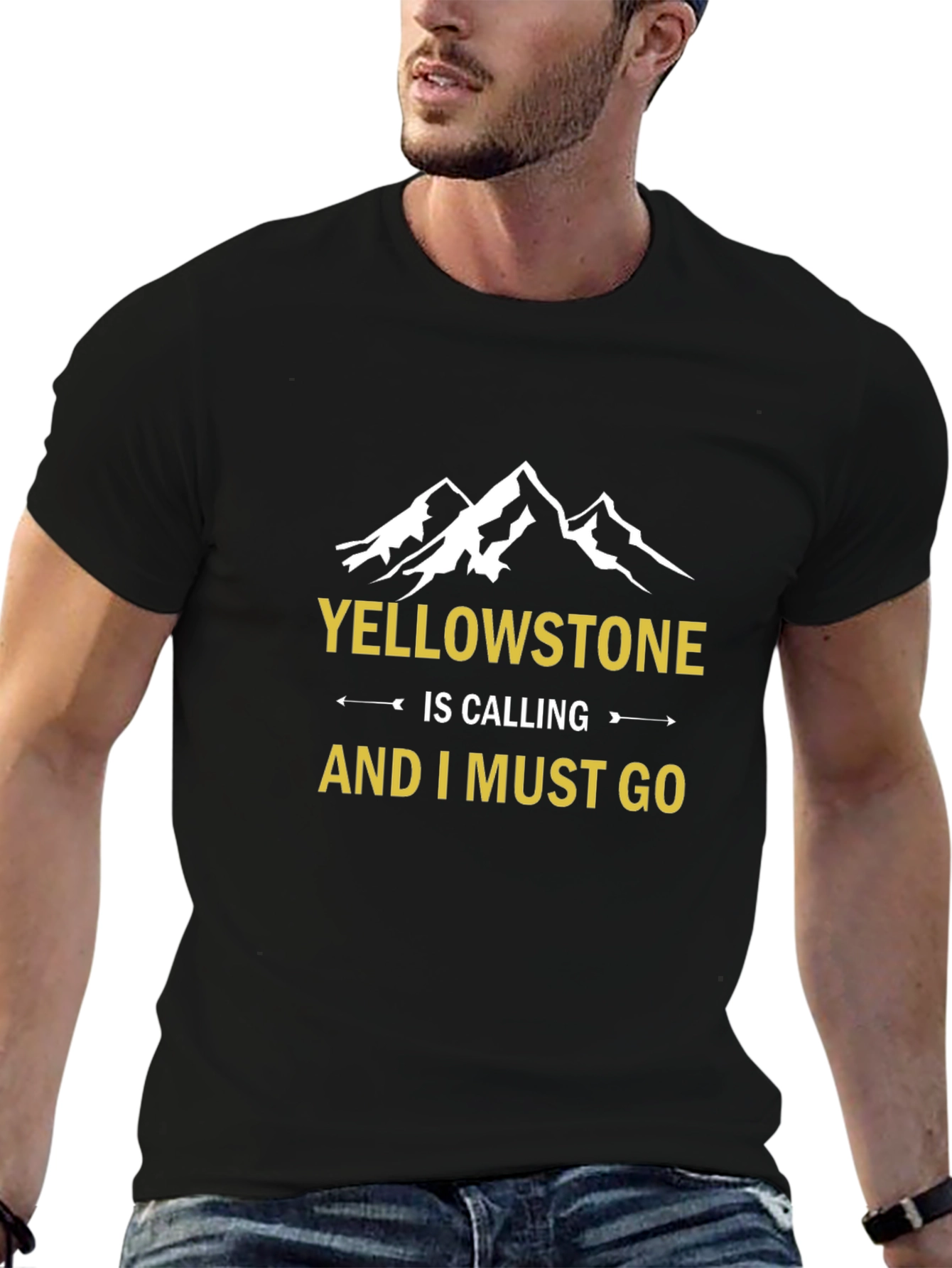 Yellowstone Calling Black Graphic Tee