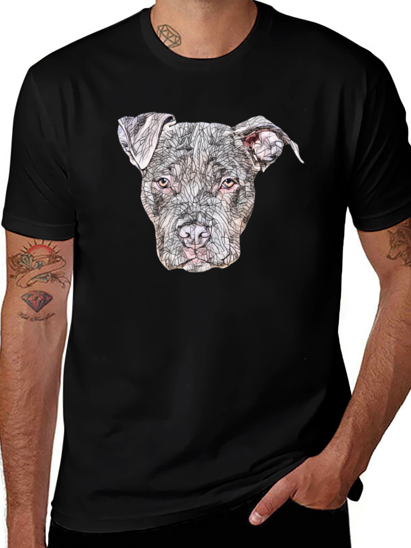 Pitbull Dog Graphic T-Shirt - Unisex Black Tee