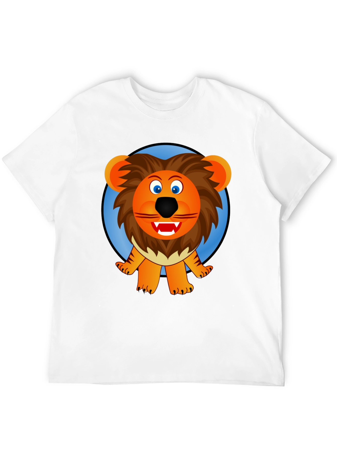 Lion Cartoon Graphic Black T-Shirt
